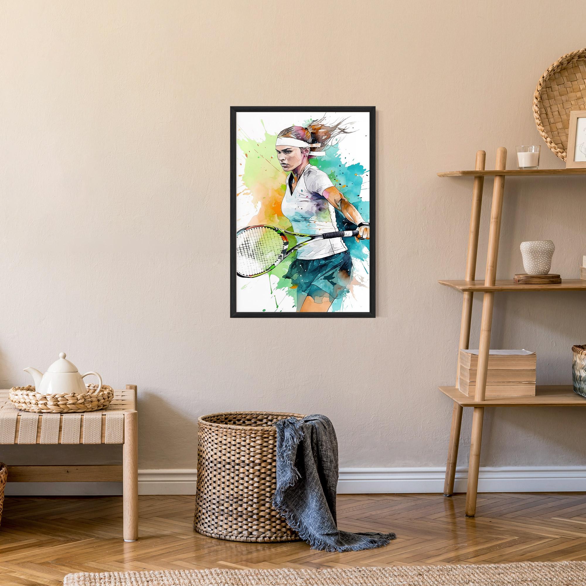 Рамкиран постер Green Blue Tennis mockup 9