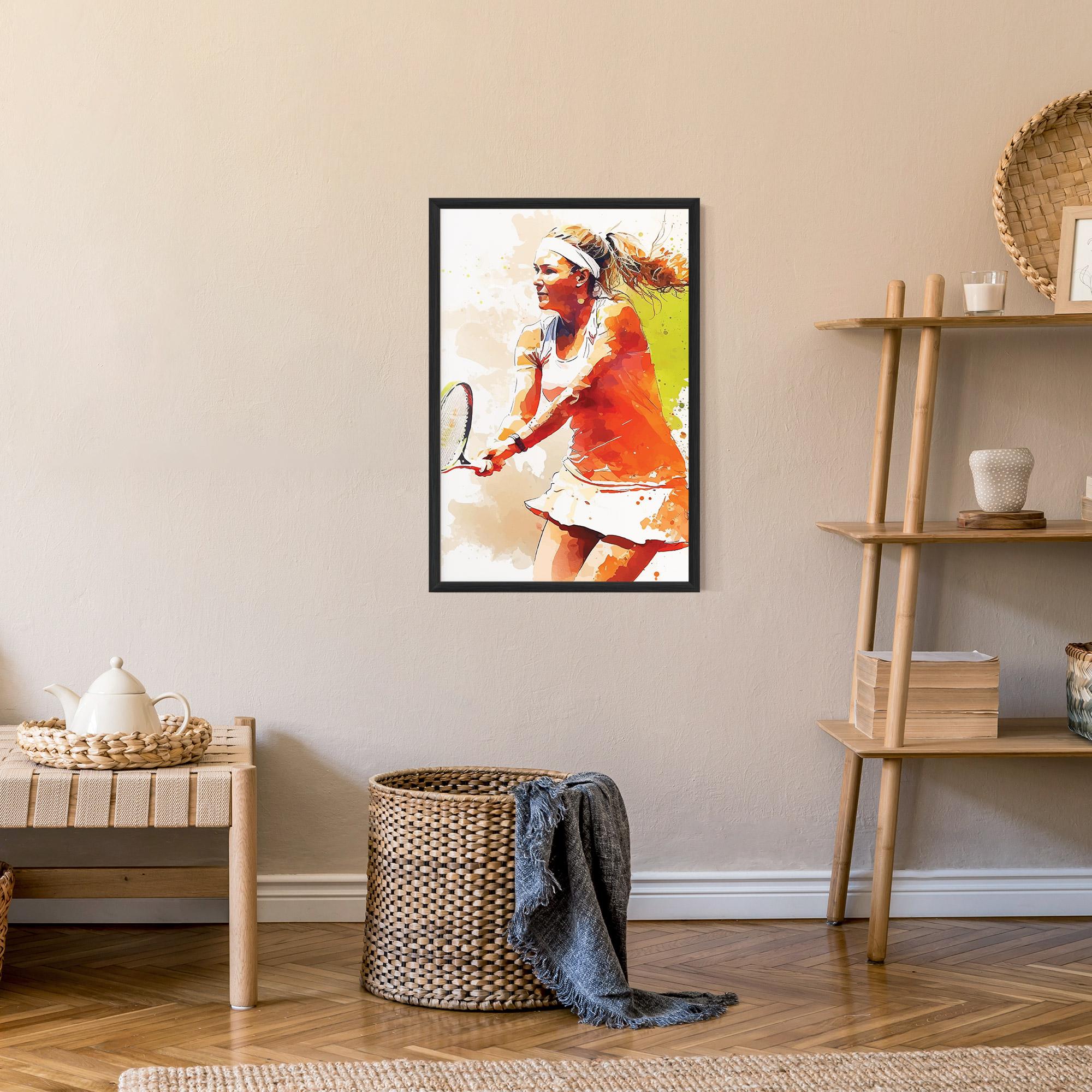 Рамкиран постер Orange Watercolor Tennis mockup 9