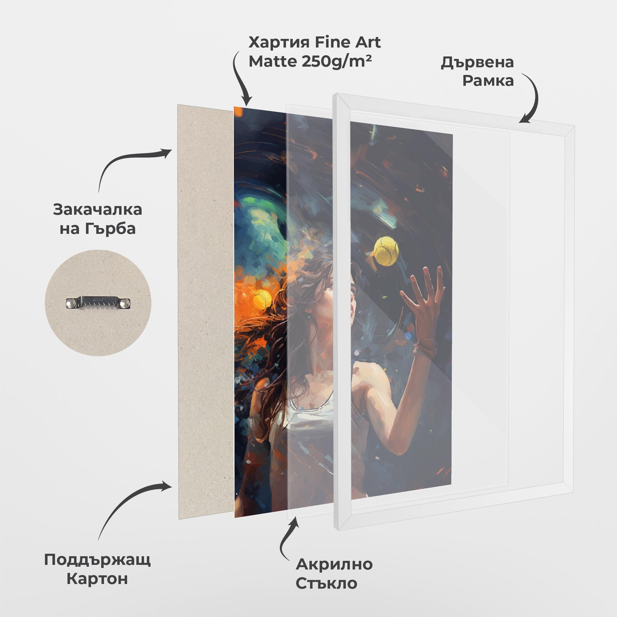 Рамкиран постер Tennis Pretty Girl mockup 1