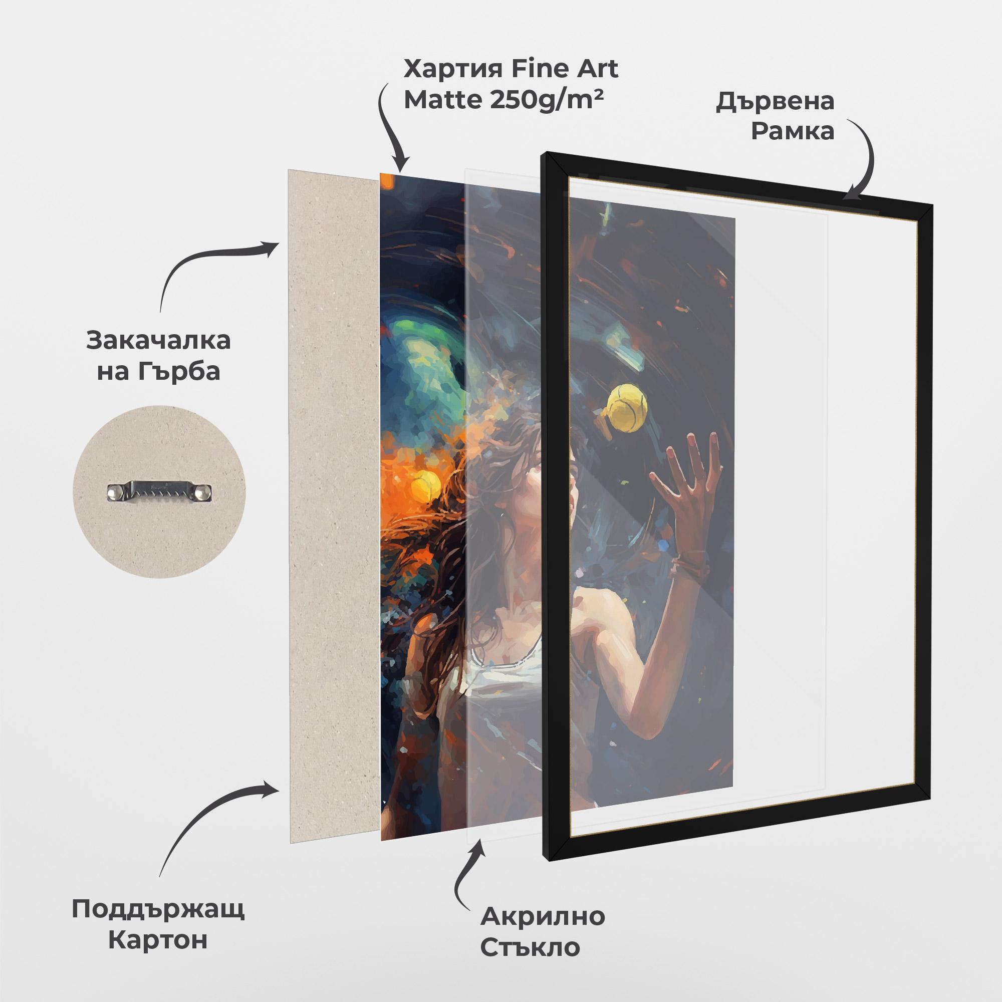 Рамкиран постер Tennis Pretty Girl mockup 1