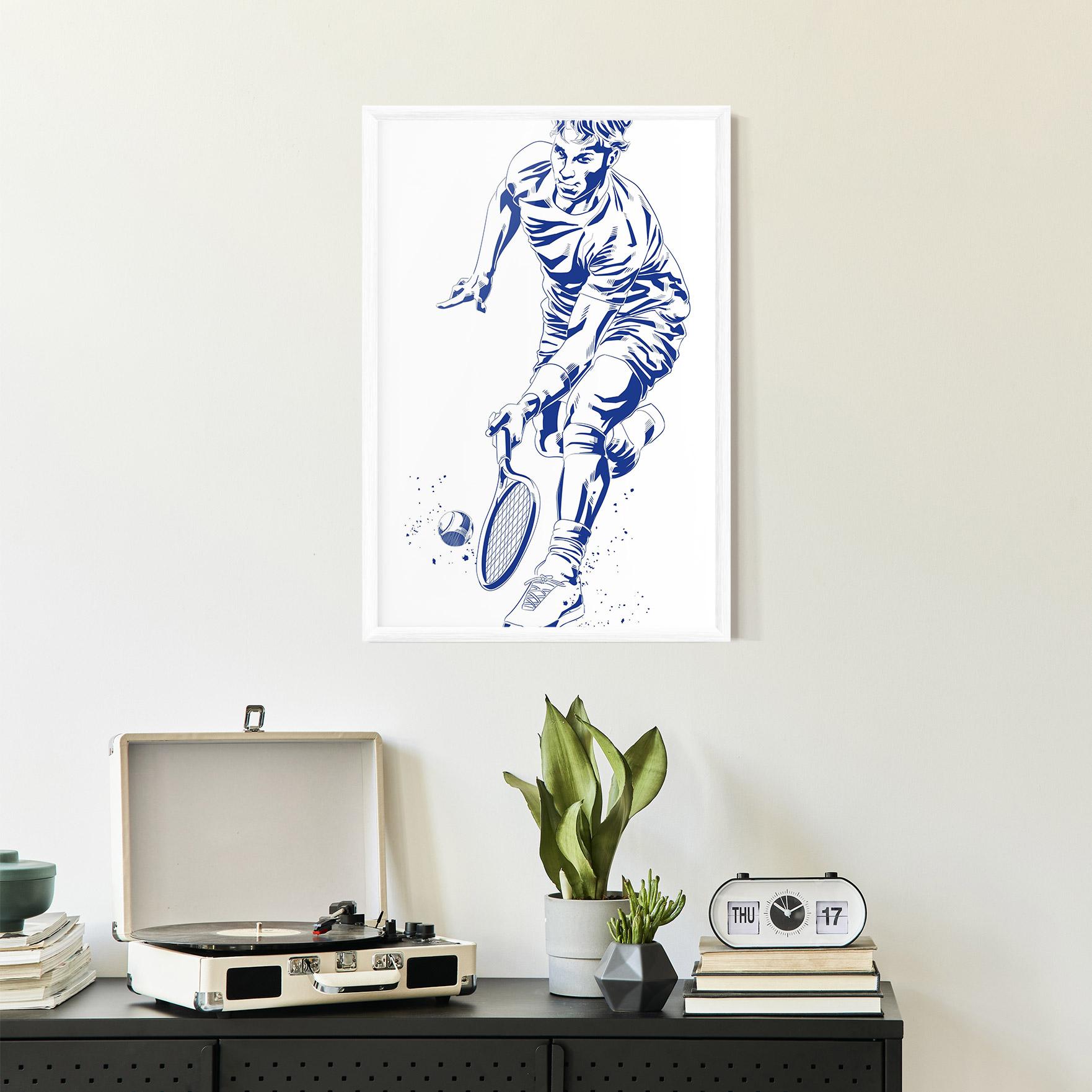 Рамкиран постер Blue Tennis mockup 2