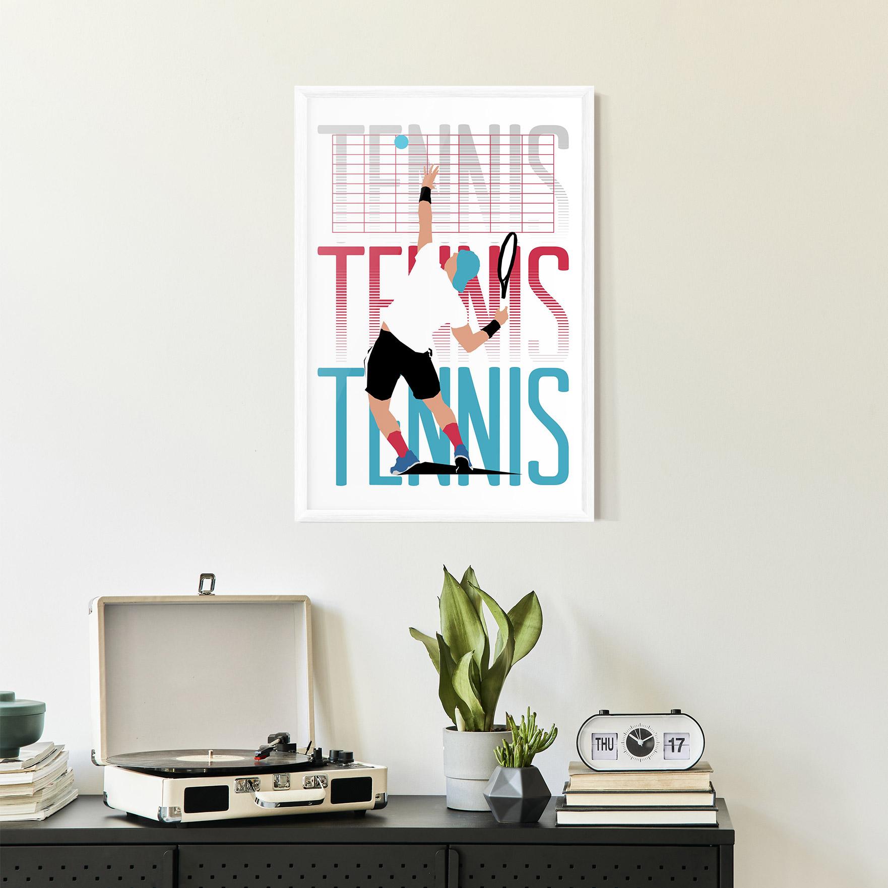 Рамкиран постер Tennis Ball Jump mockup 2