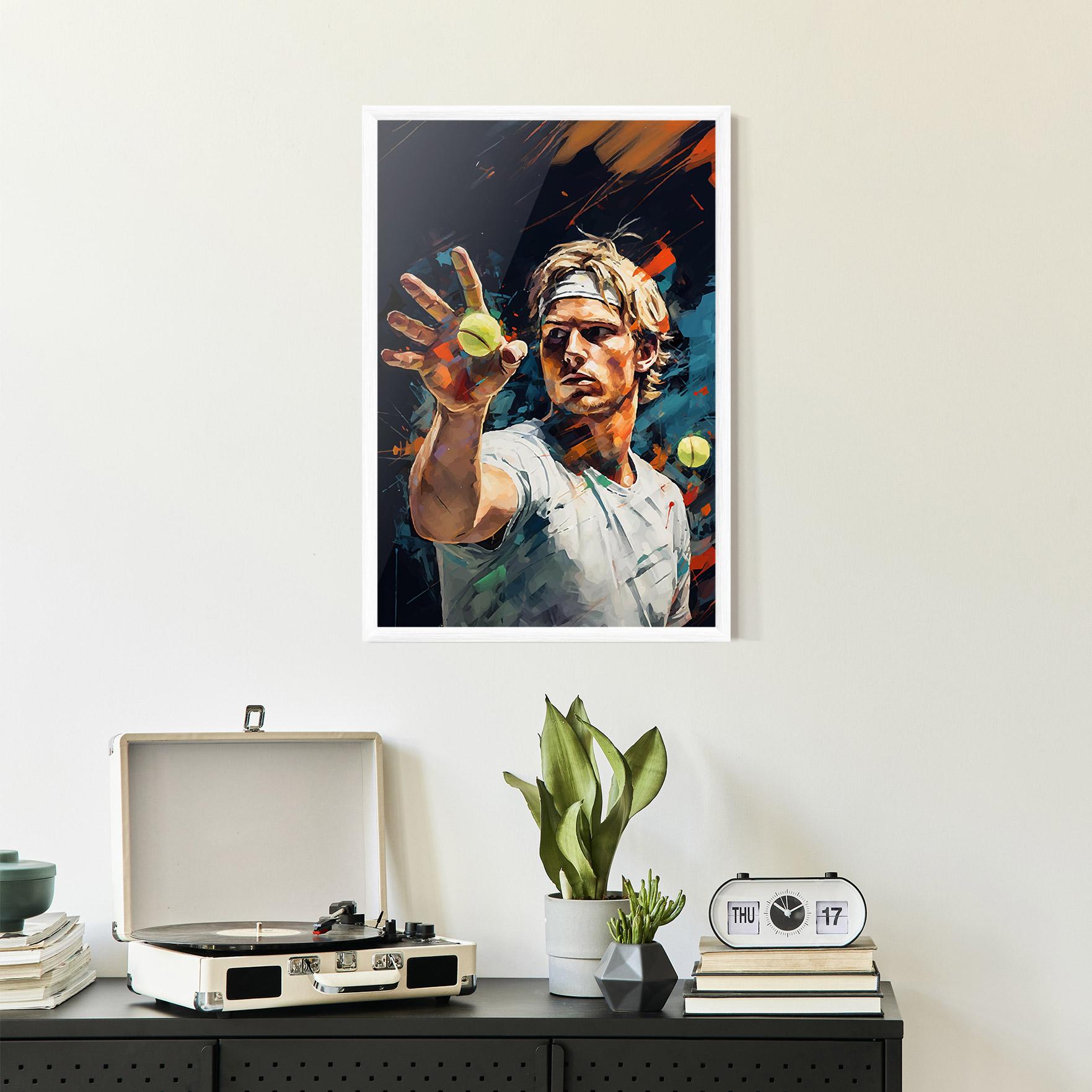 Рамкиран постер Tennis Player Art mockup 2