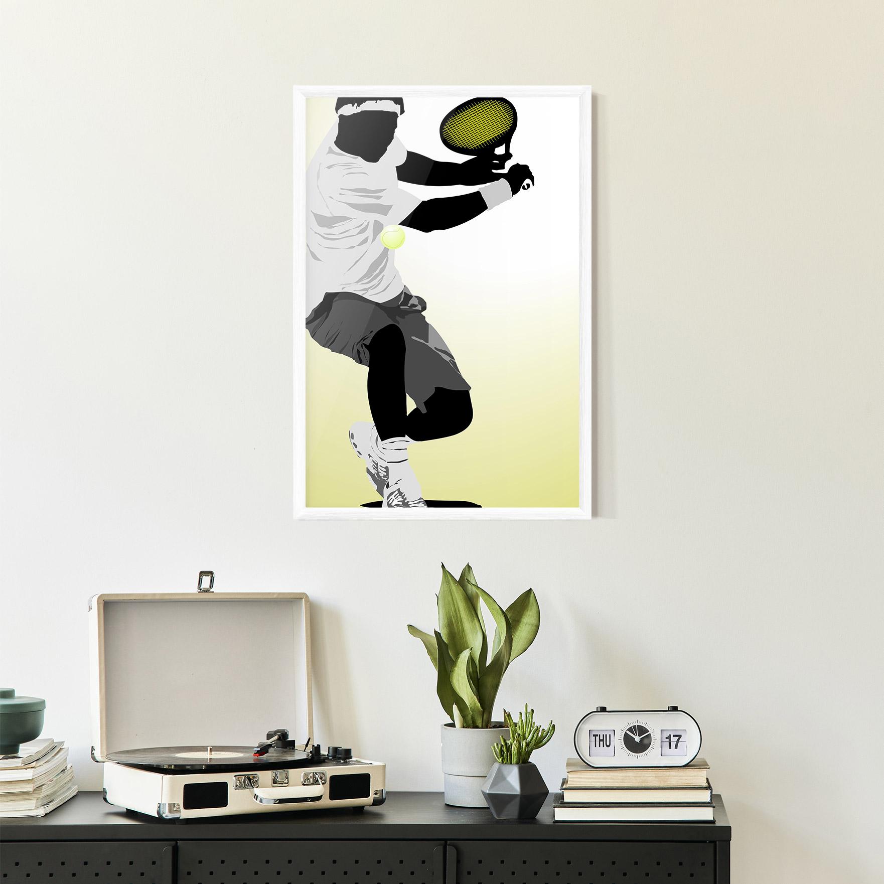 Рамкиран постер Yellow Light Tennis mockup 2