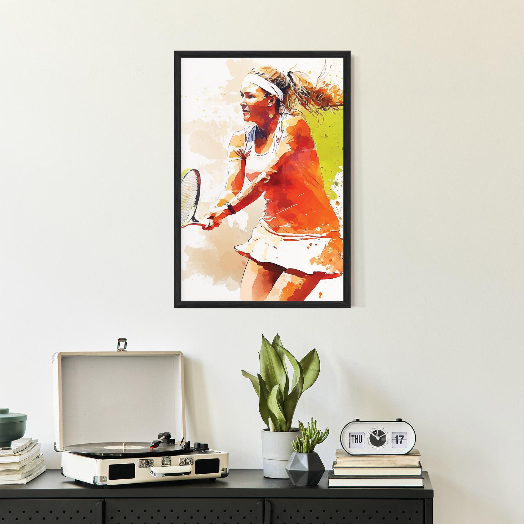 Рамкиран постер Orange Watercolor Tennis mockup 2