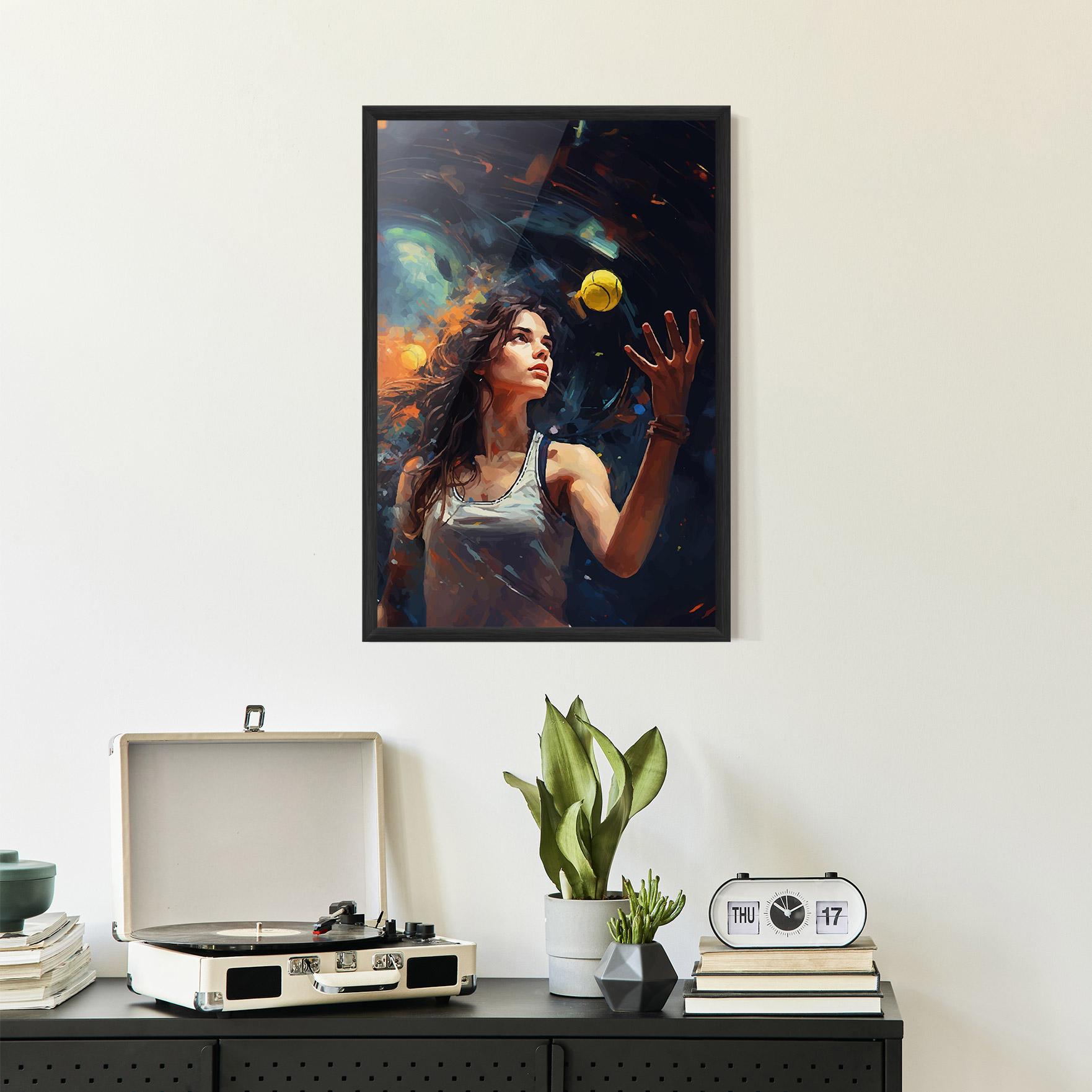 Рамкиран постер Tennis Pretty Girl mockup 2