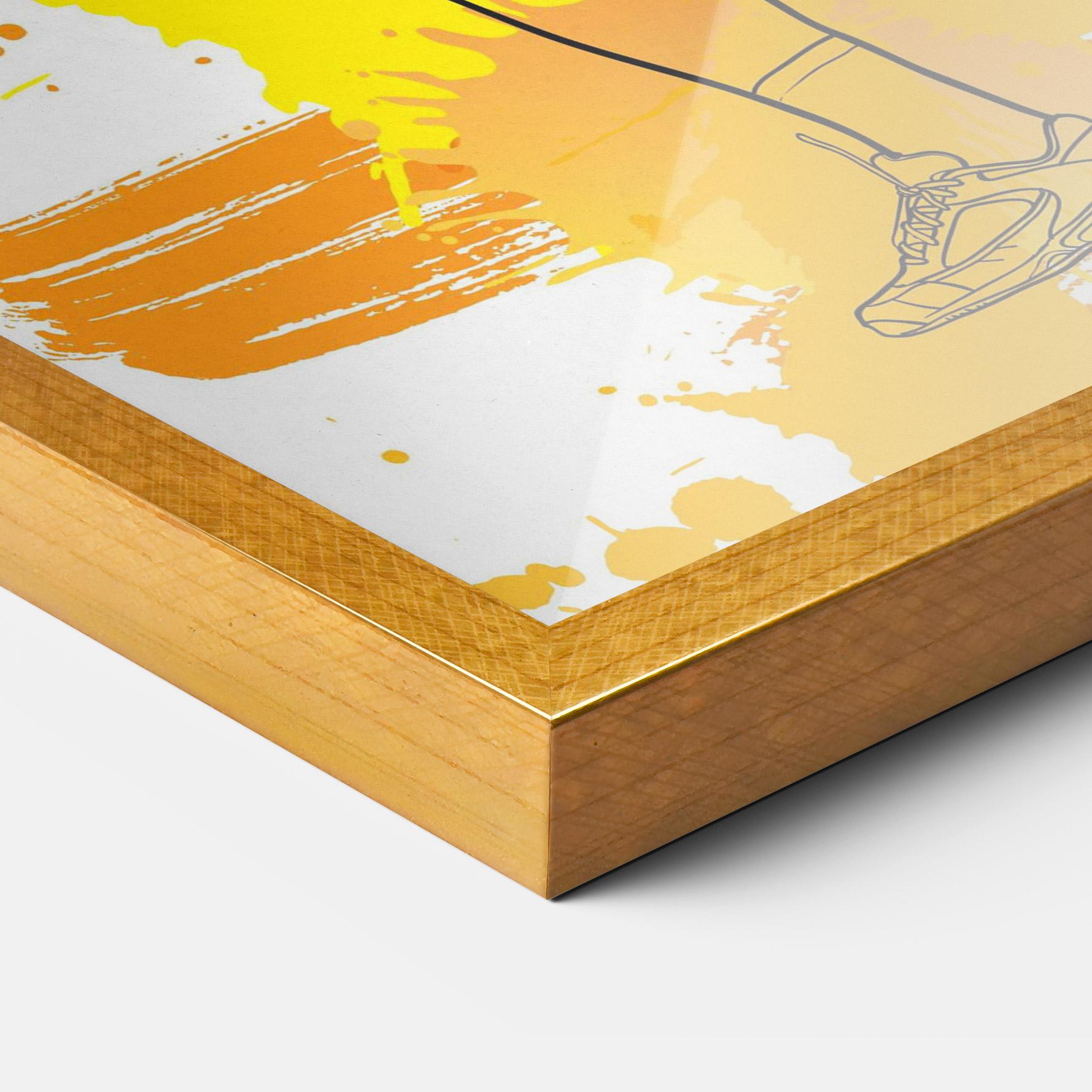 Рамкиран постер Yellow Art Tennis mockup 3