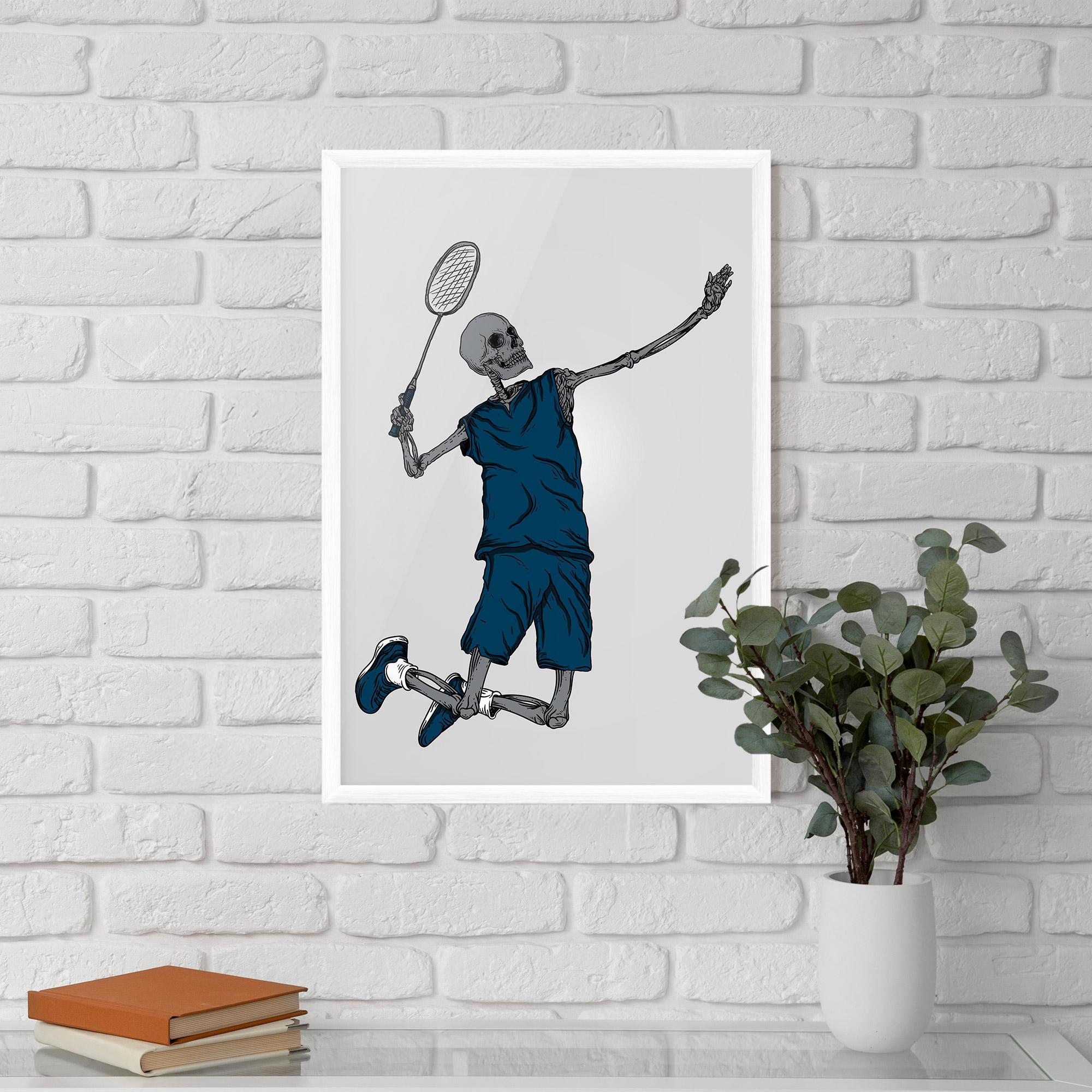 Рамкиран постер Blue Skull Tennis mockup 5