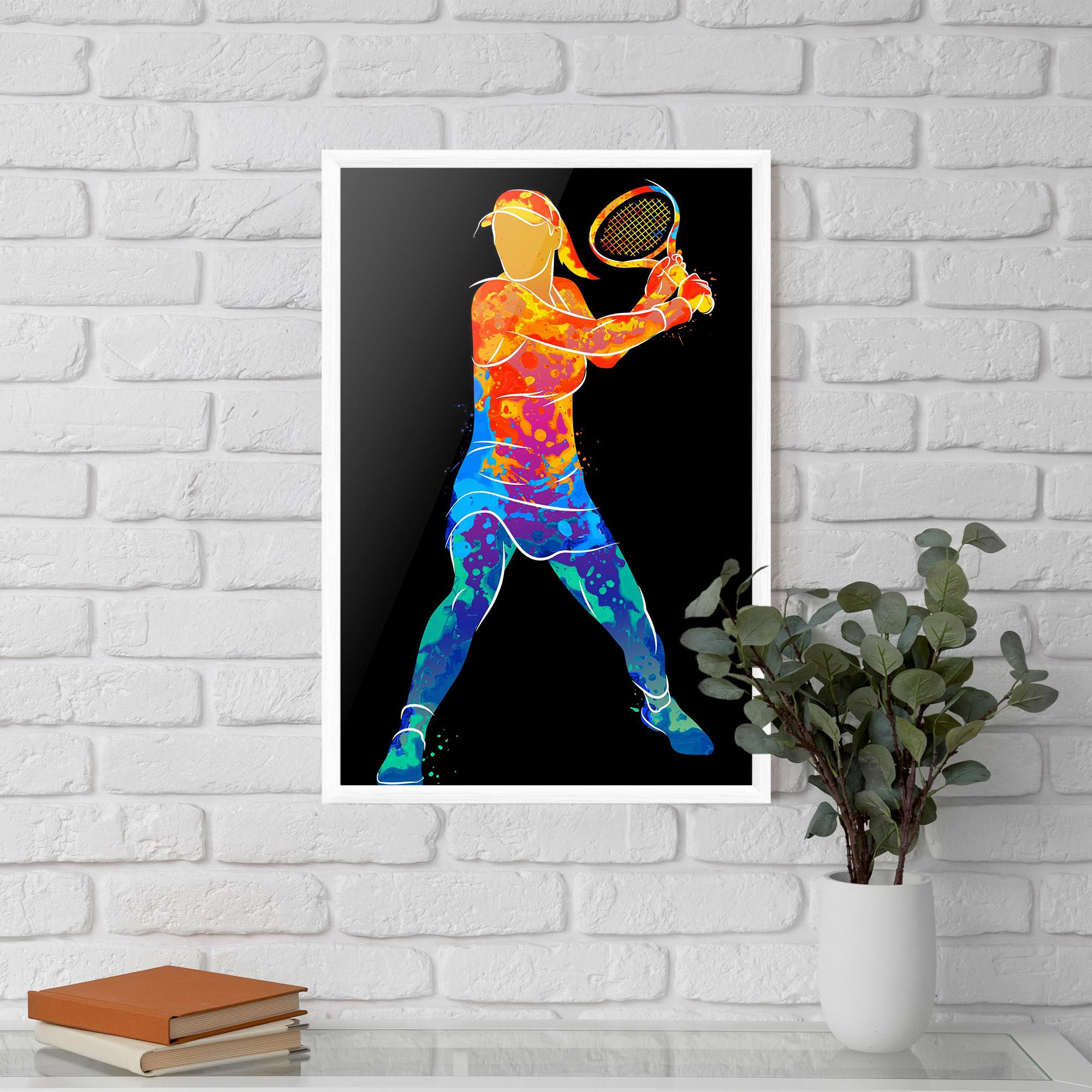 Рамкиран постер Green Orange Tennis mockup 5