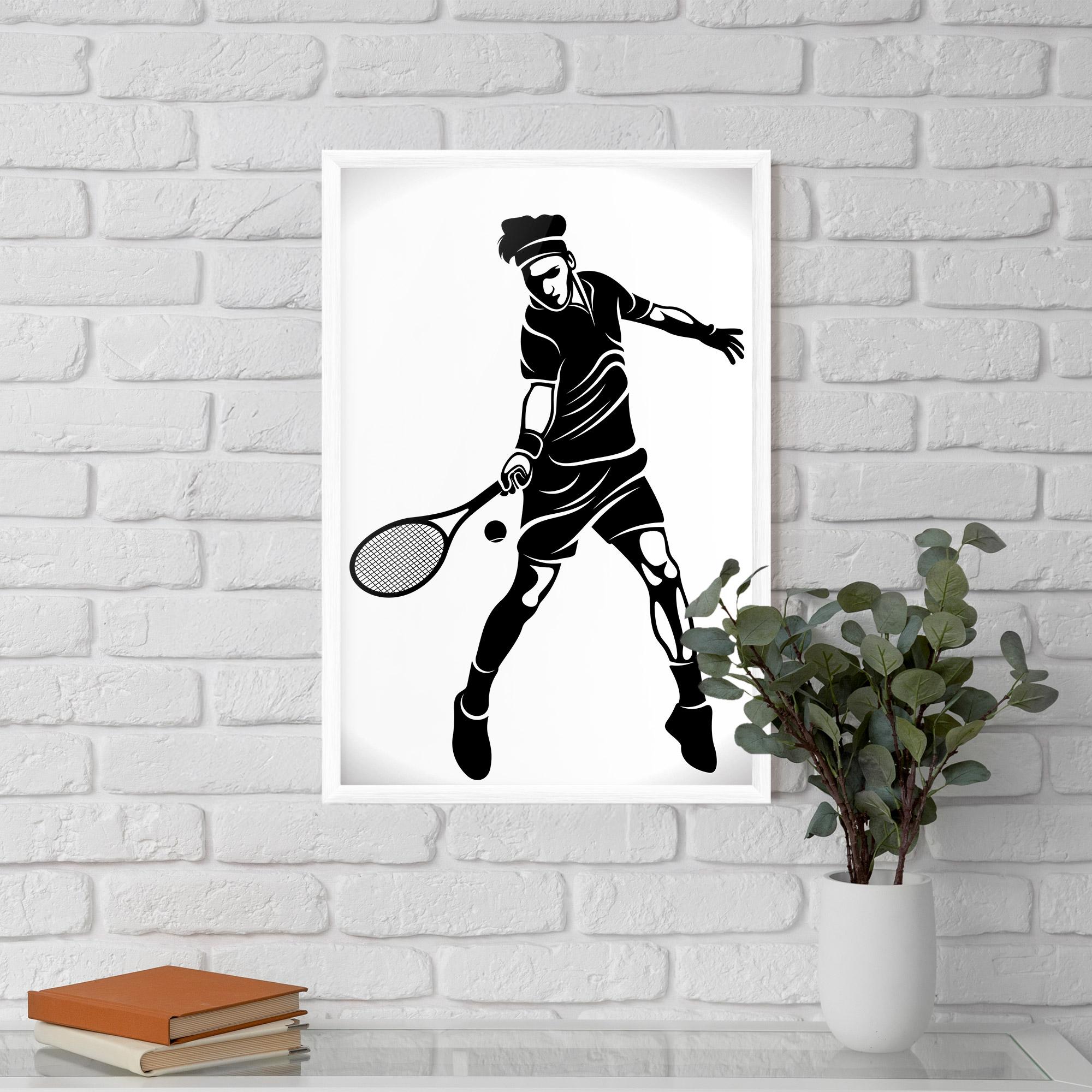 Рамкиран постер Tennis Player Line mockup 5
