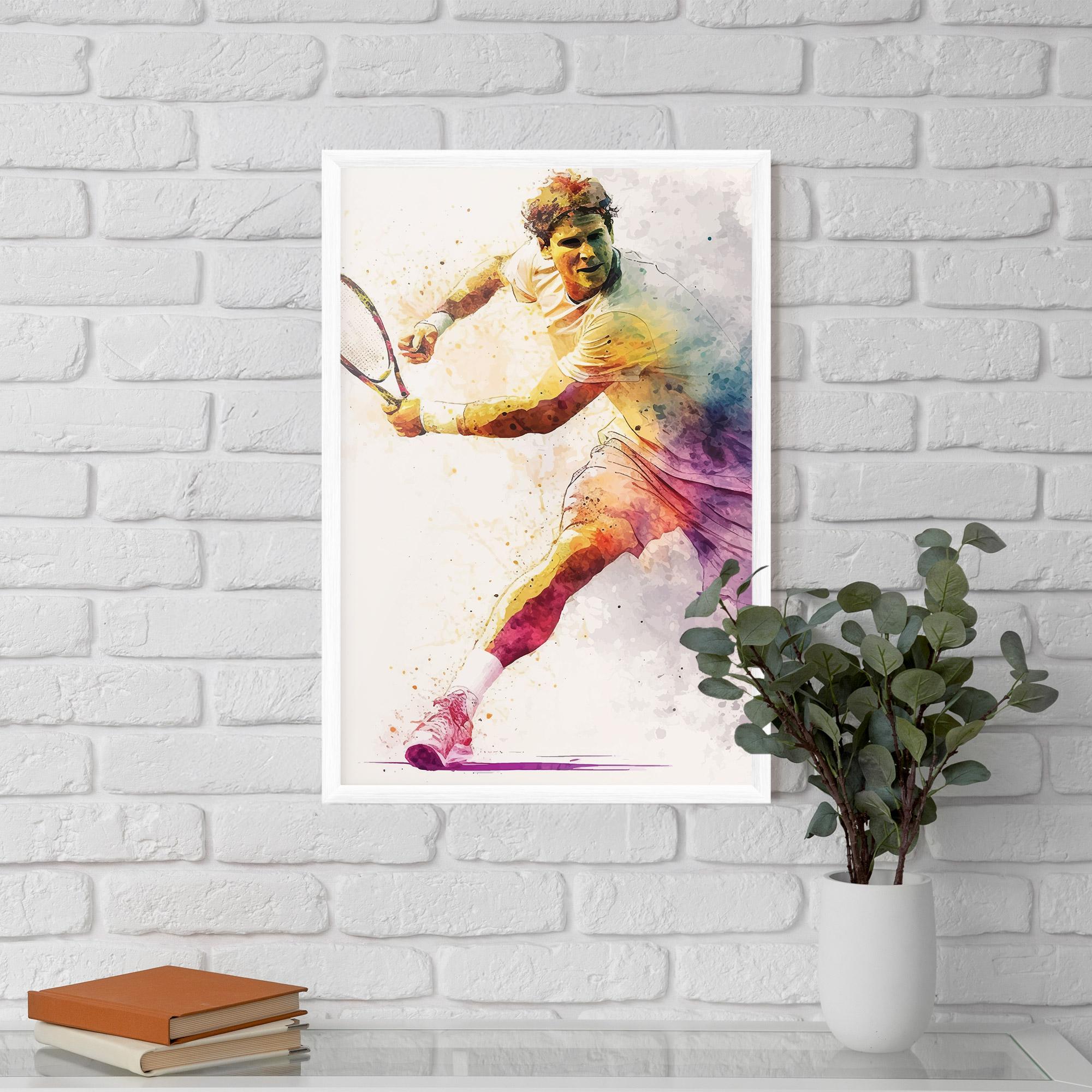 Рамкиран постер Watercolor Tennis mockup 5