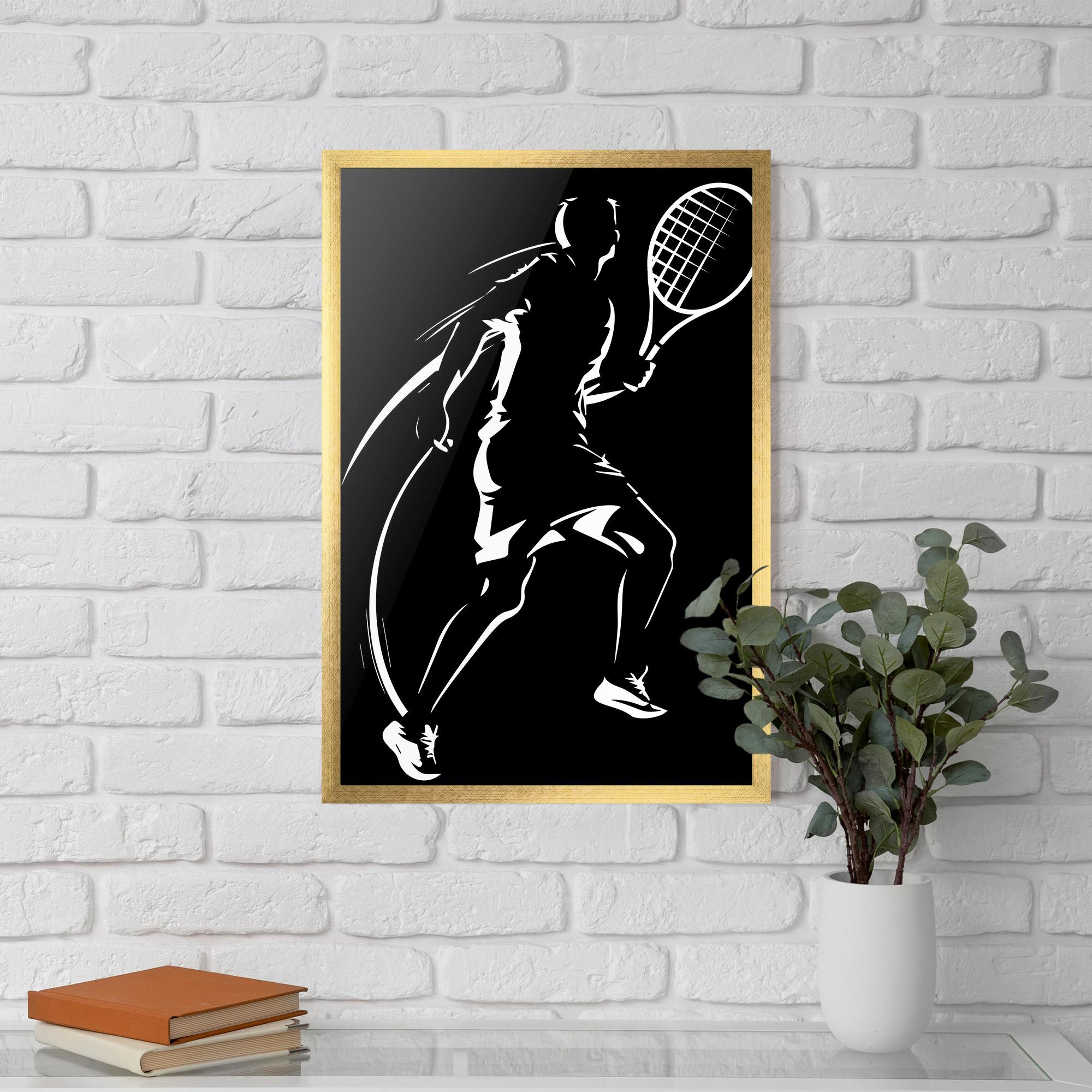 Рамкиран постер White Line Tennis mockup 5