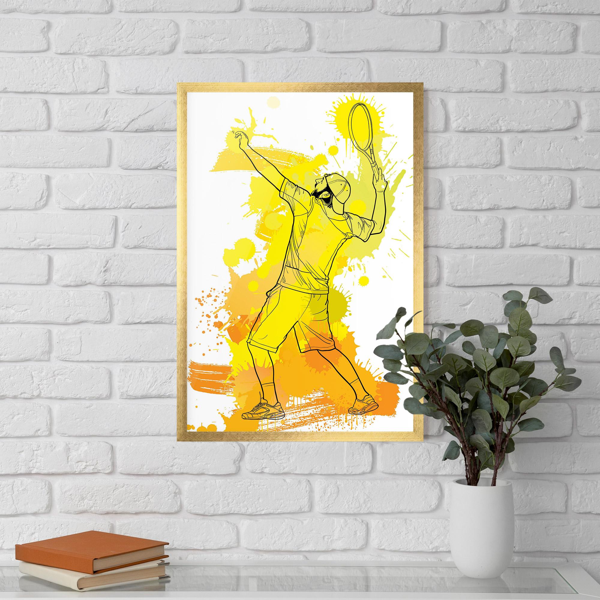Рамкиран постер Yellow Art Tennis mockup 5