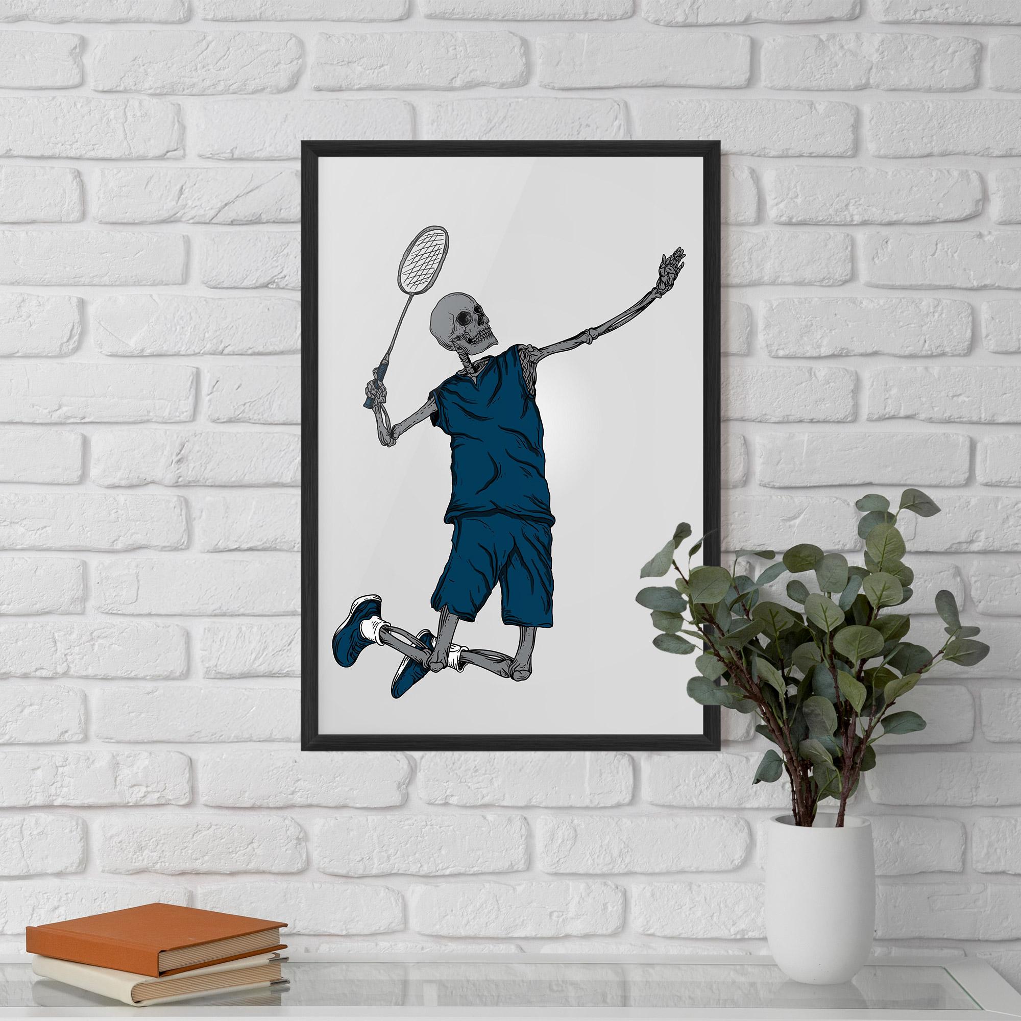Рамкиран постер Blue Skull Tennis mockup 5