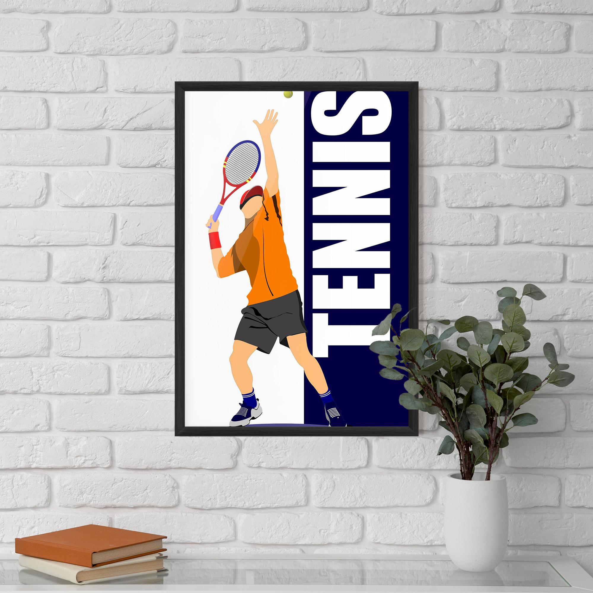 Рамкиран постер Orange Tennis Player mockup 5