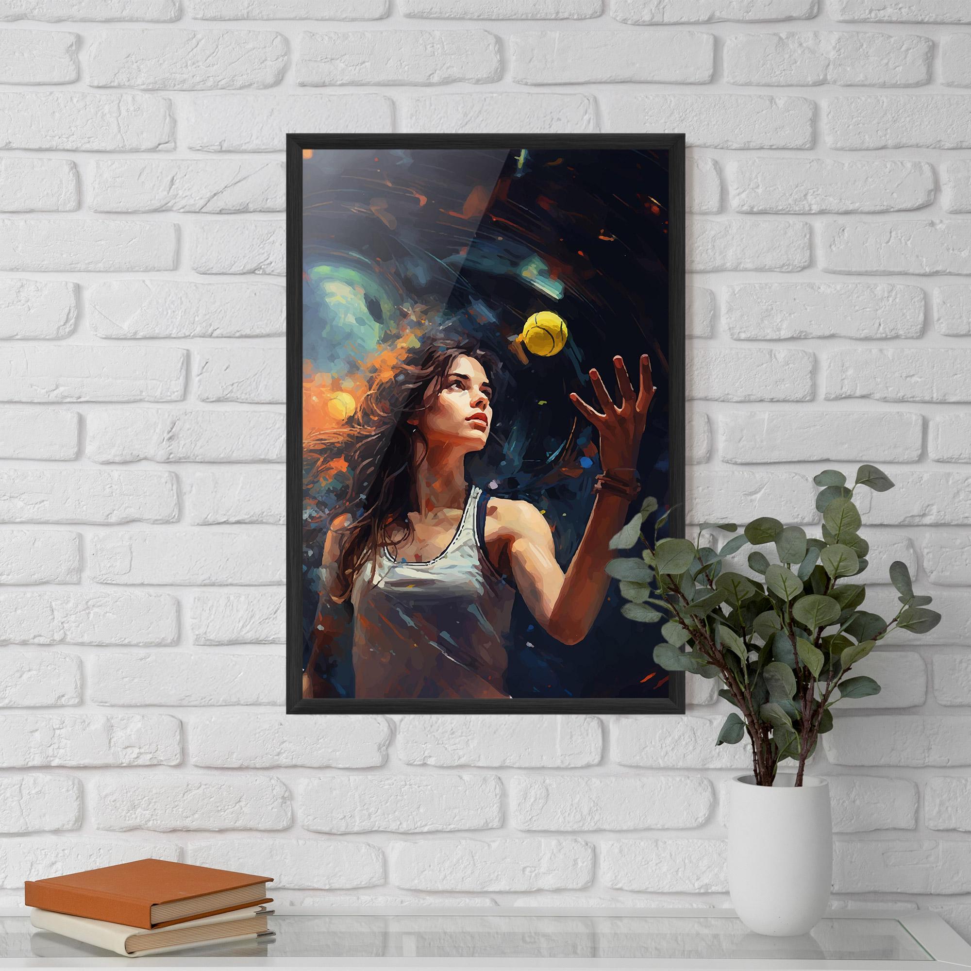 Рамкиран постер Tennis Pretty Girl mockup 5