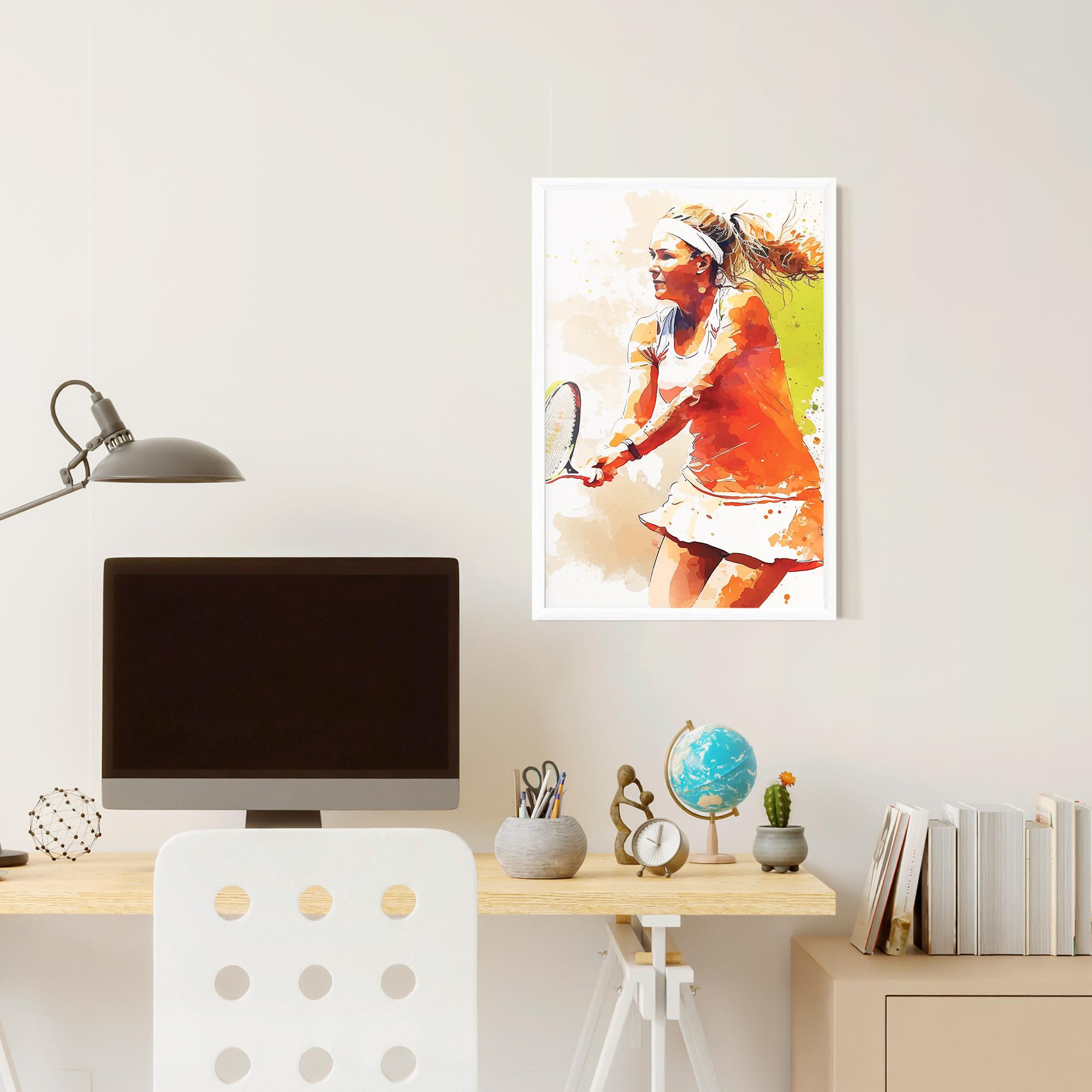 Рамкиран постер Orange Watercolor Tennis mockup 6
