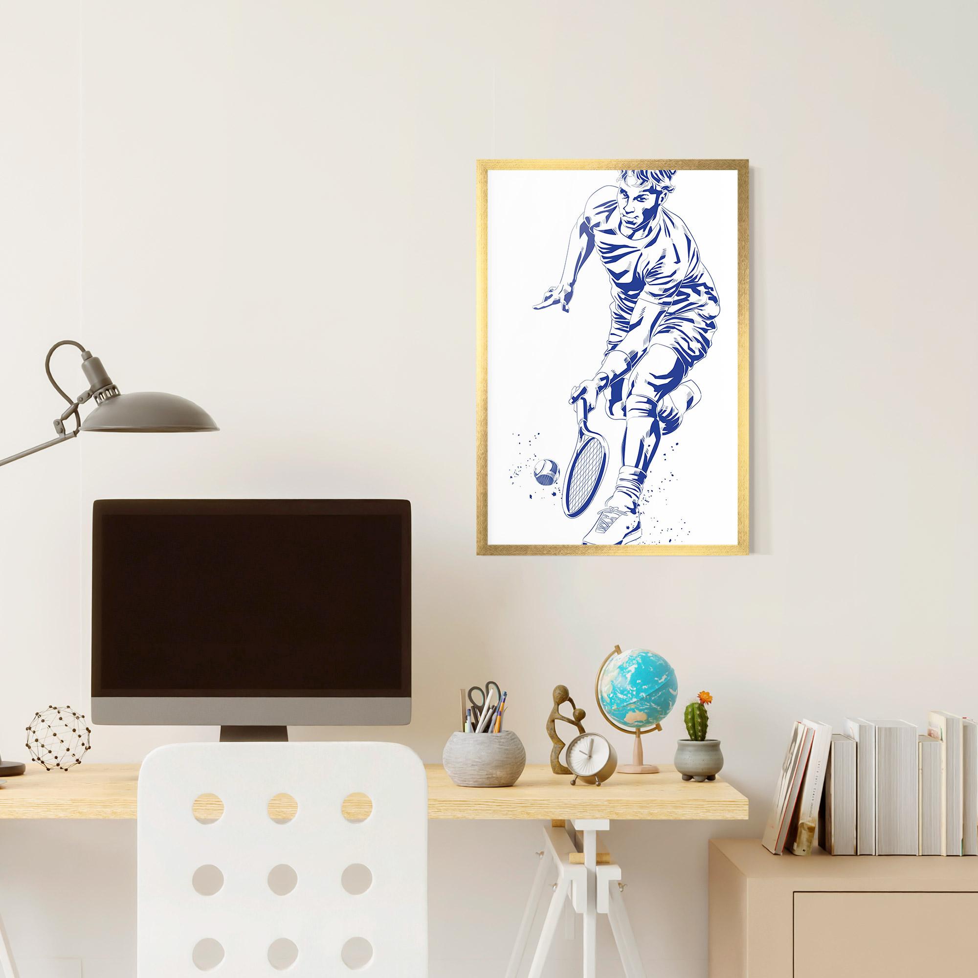 Рамкиран постер Blue Tennis mockup 6