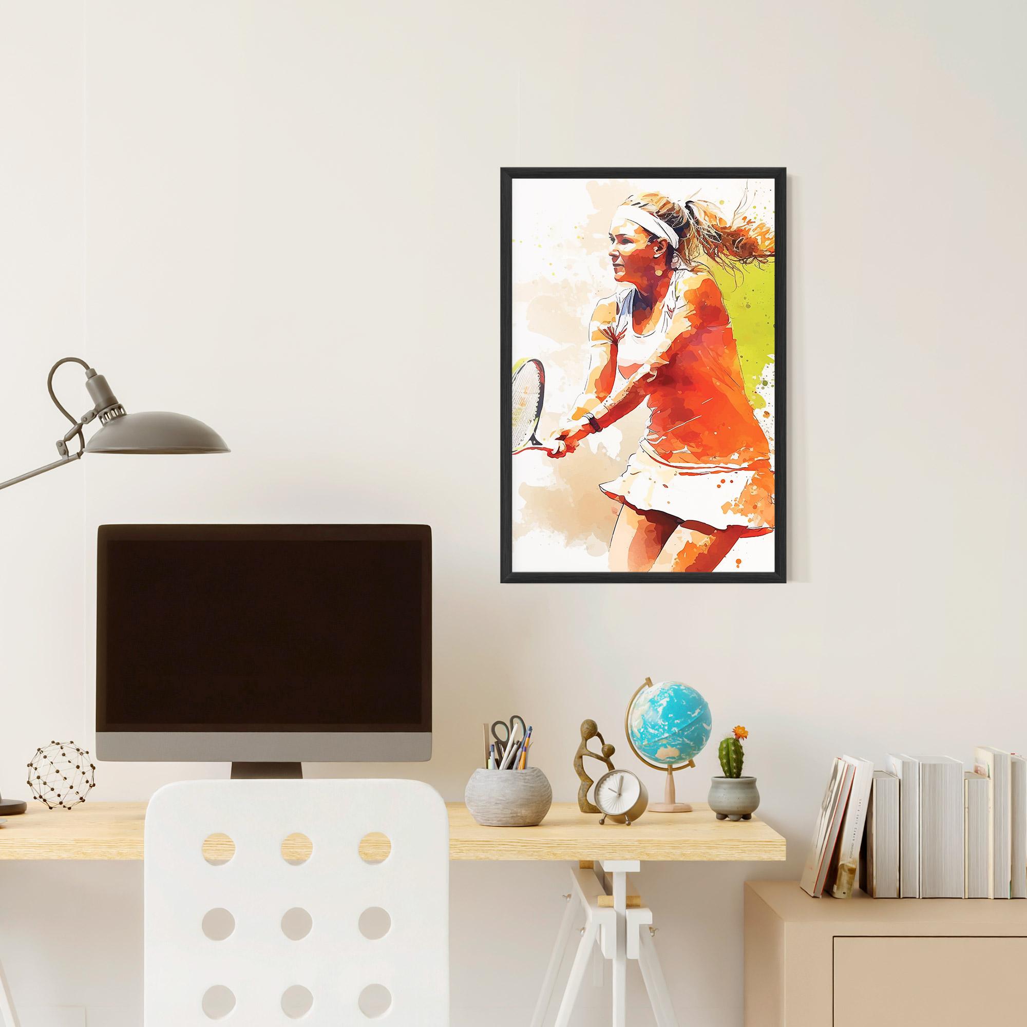 Рамкиран постер Orange Watercolor Tennis mockup 6