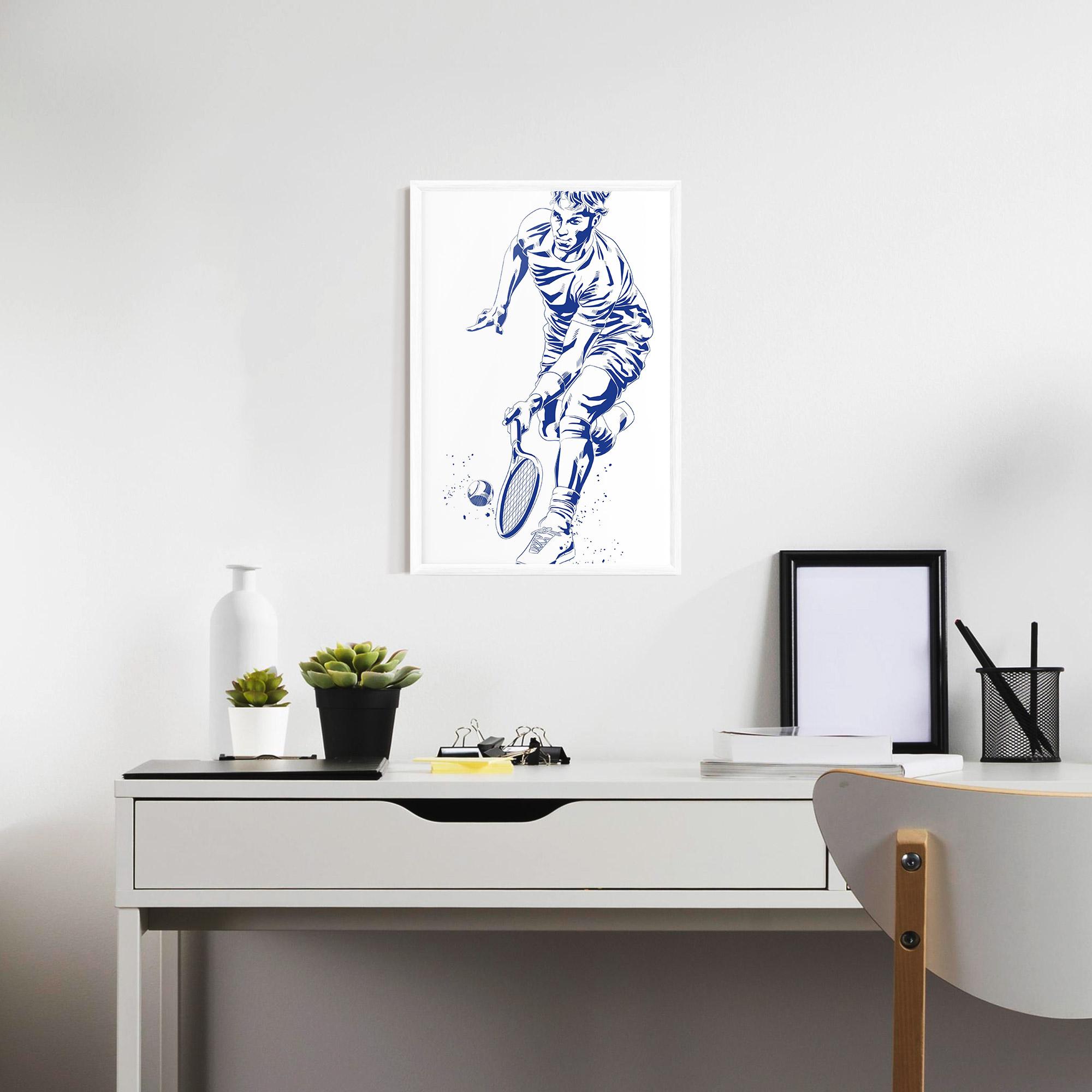 Рамкиран постер Blue Tennis mockup 7