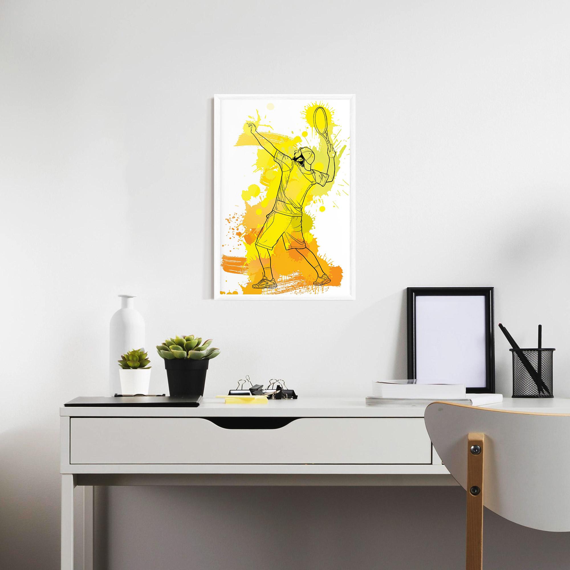 Рамкиран постер Yellow Art Tennis mockup 7