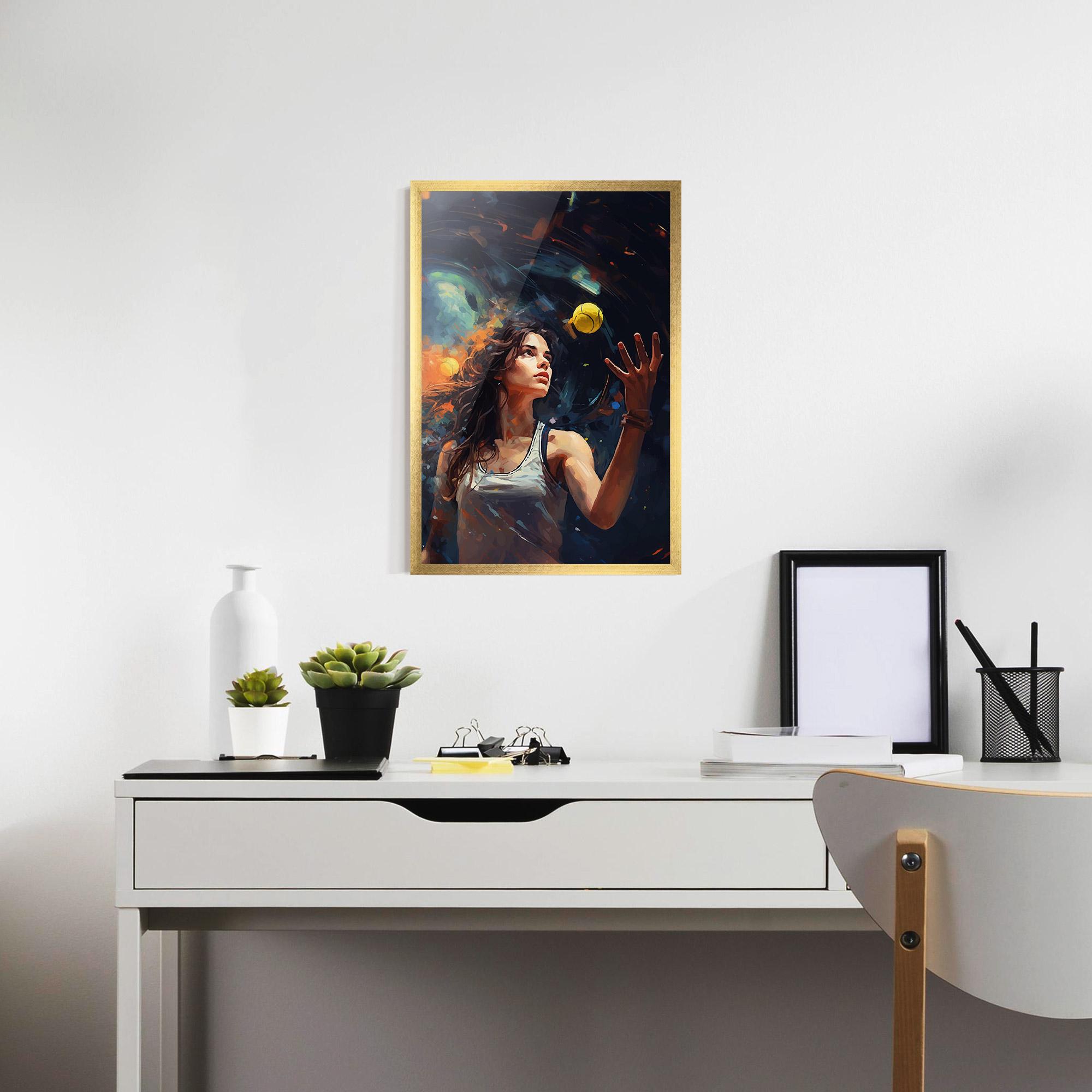 Рамкиран постер Tennis Pretty Girl mockup 7