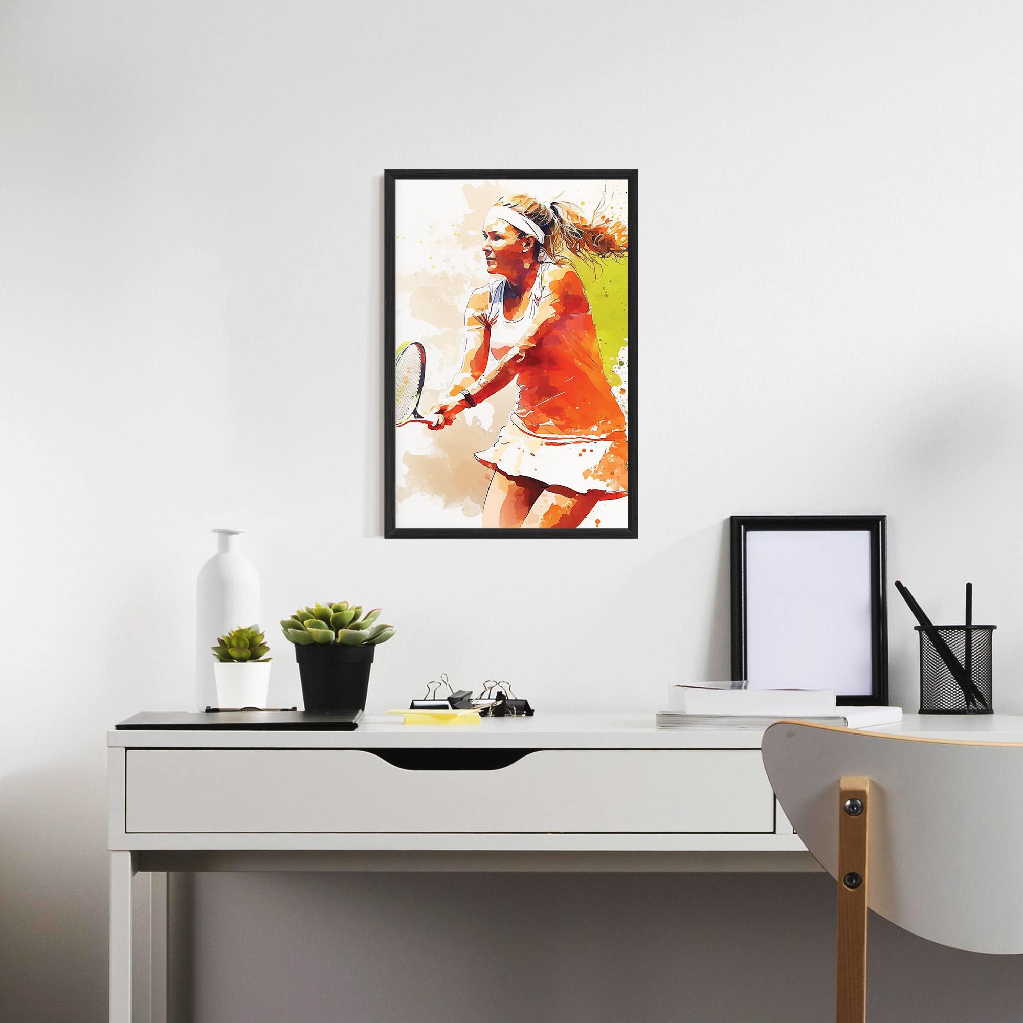 Рамкиран постер Orange Watercolor Tennis mockup 7
