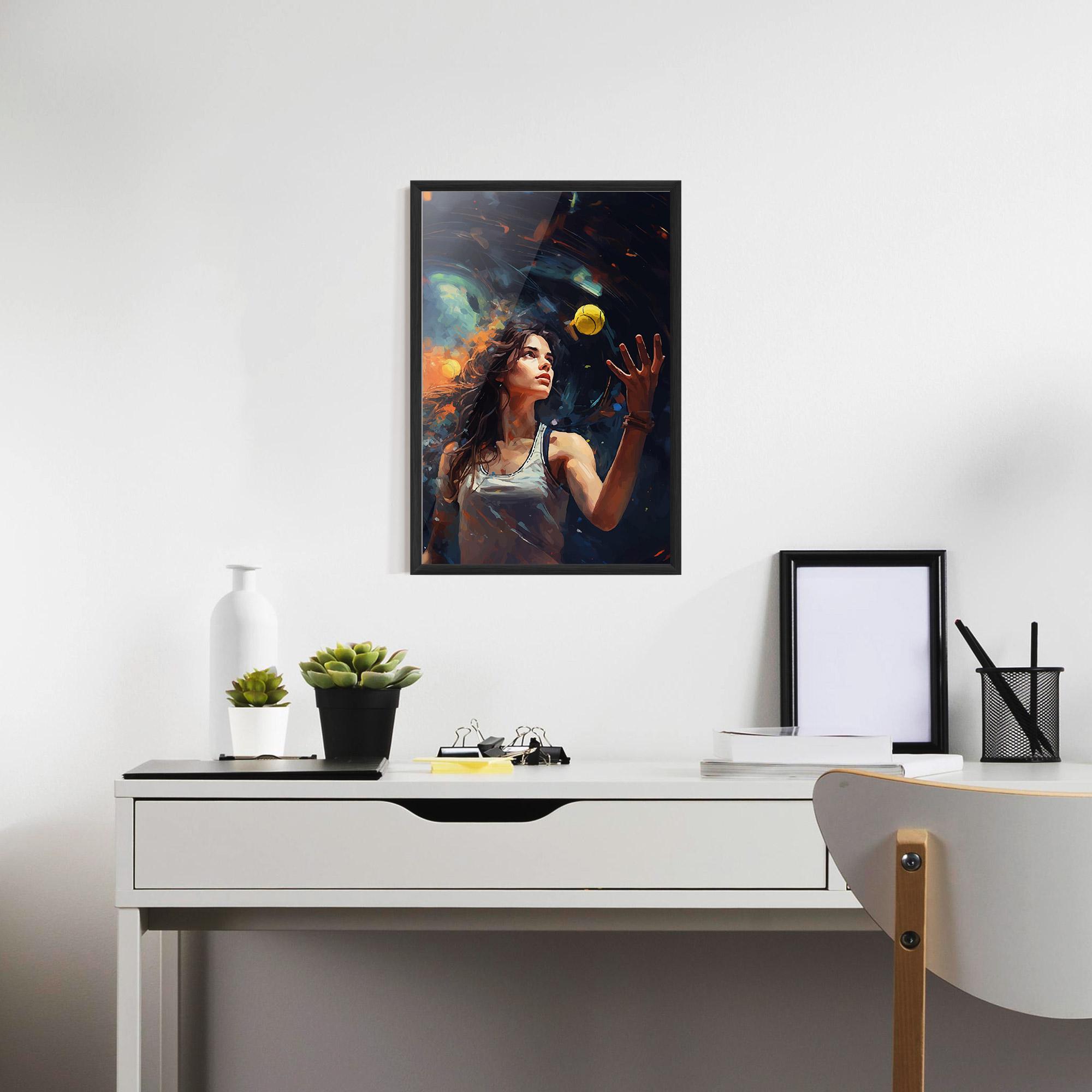 Рамкиран постер Tennis Pretty Girl mockup 7