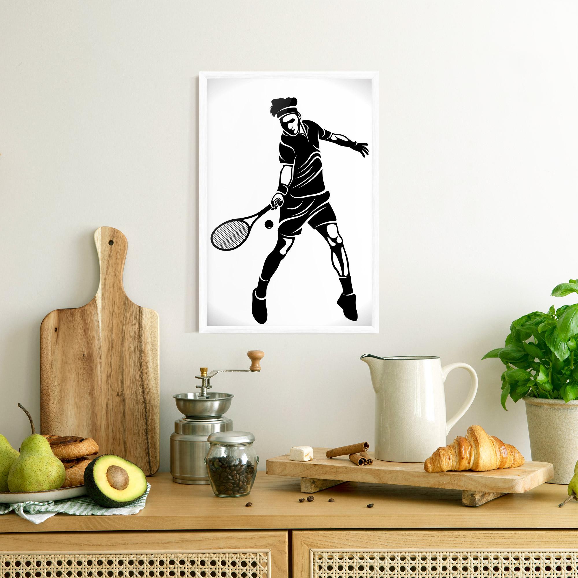 Рамкиран постер Tennis Player Line mockup 8