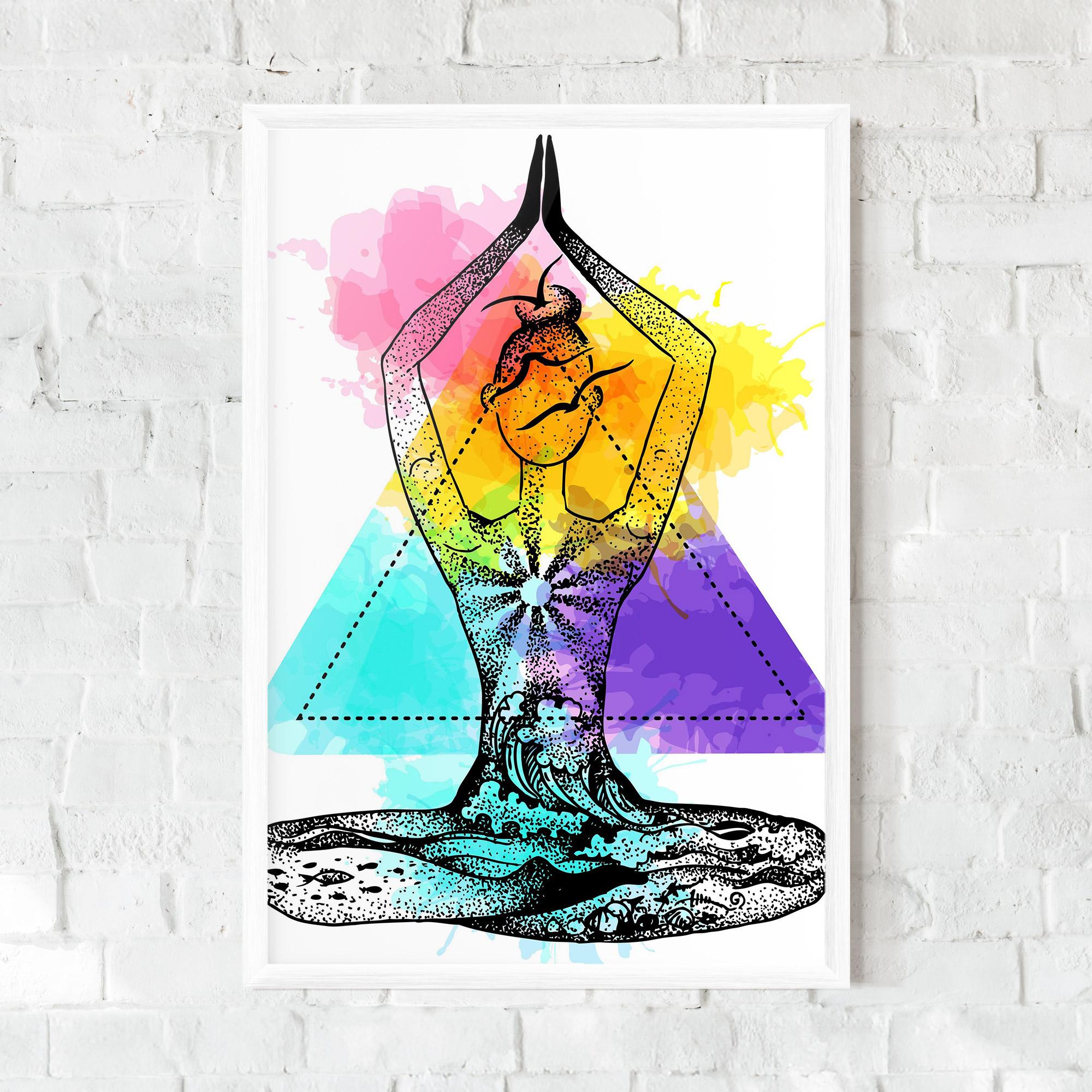 Рамкиран постер Yoga Triangle mockup 0
