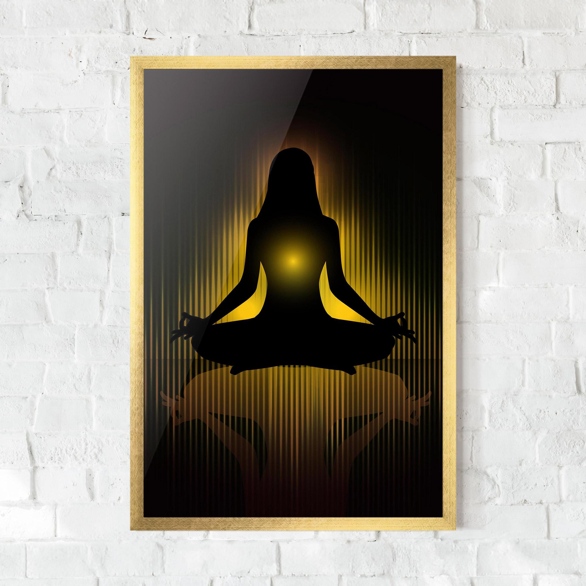Рамкиран постер Yellow Light Yoga mockup 0