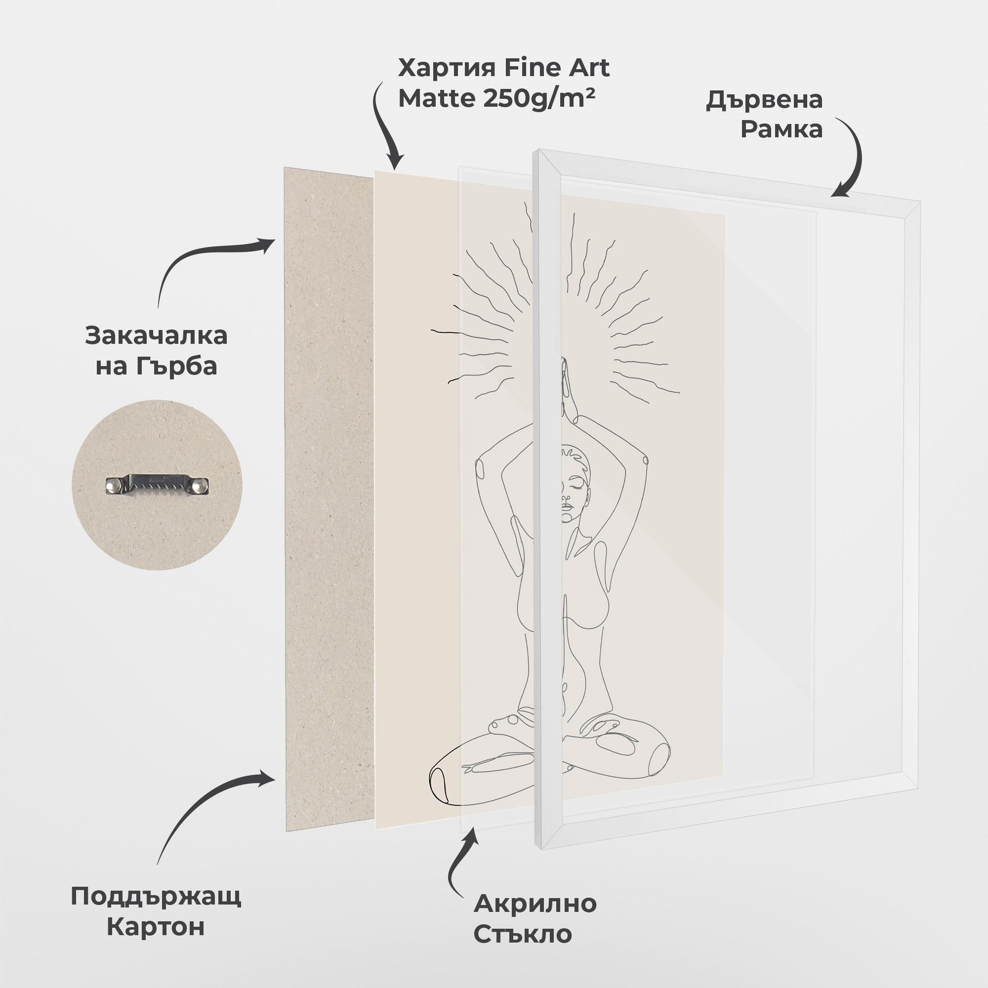 Рамкиран постер Yoga Sun mockup 1