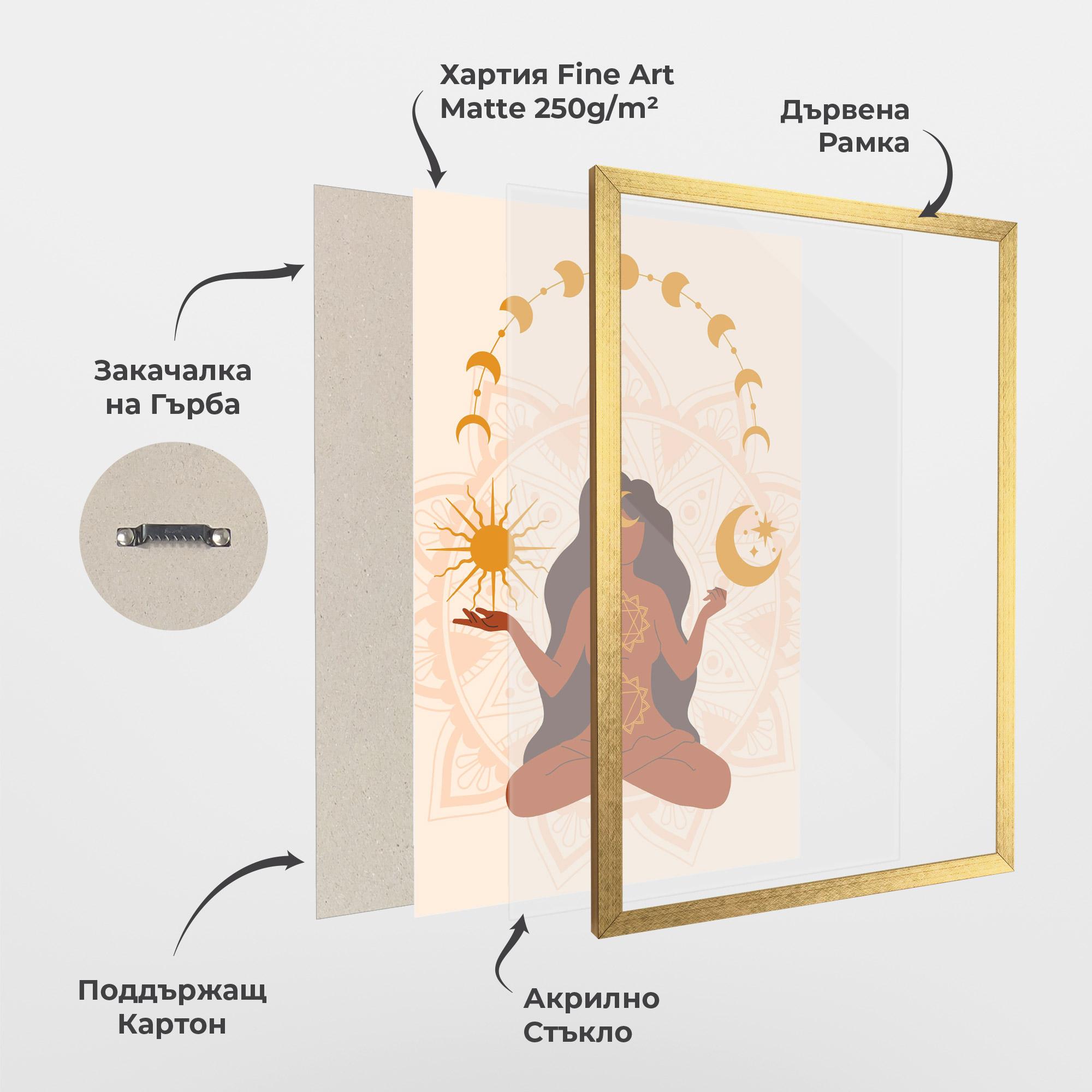 Рамкиран постер Moon Sun Meditation mockup 1