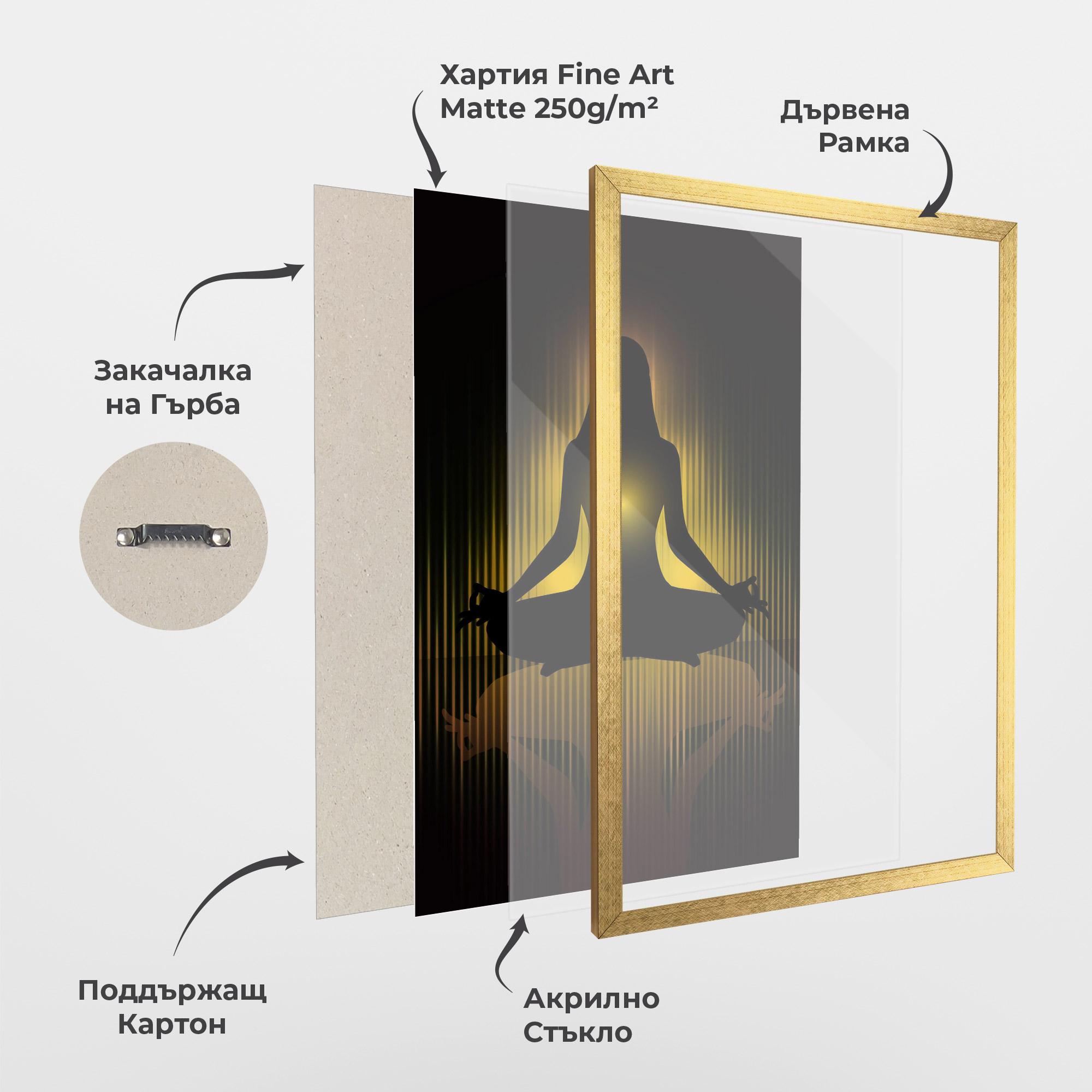 Рамкиран постер Yellow Light Yoga mockup 1