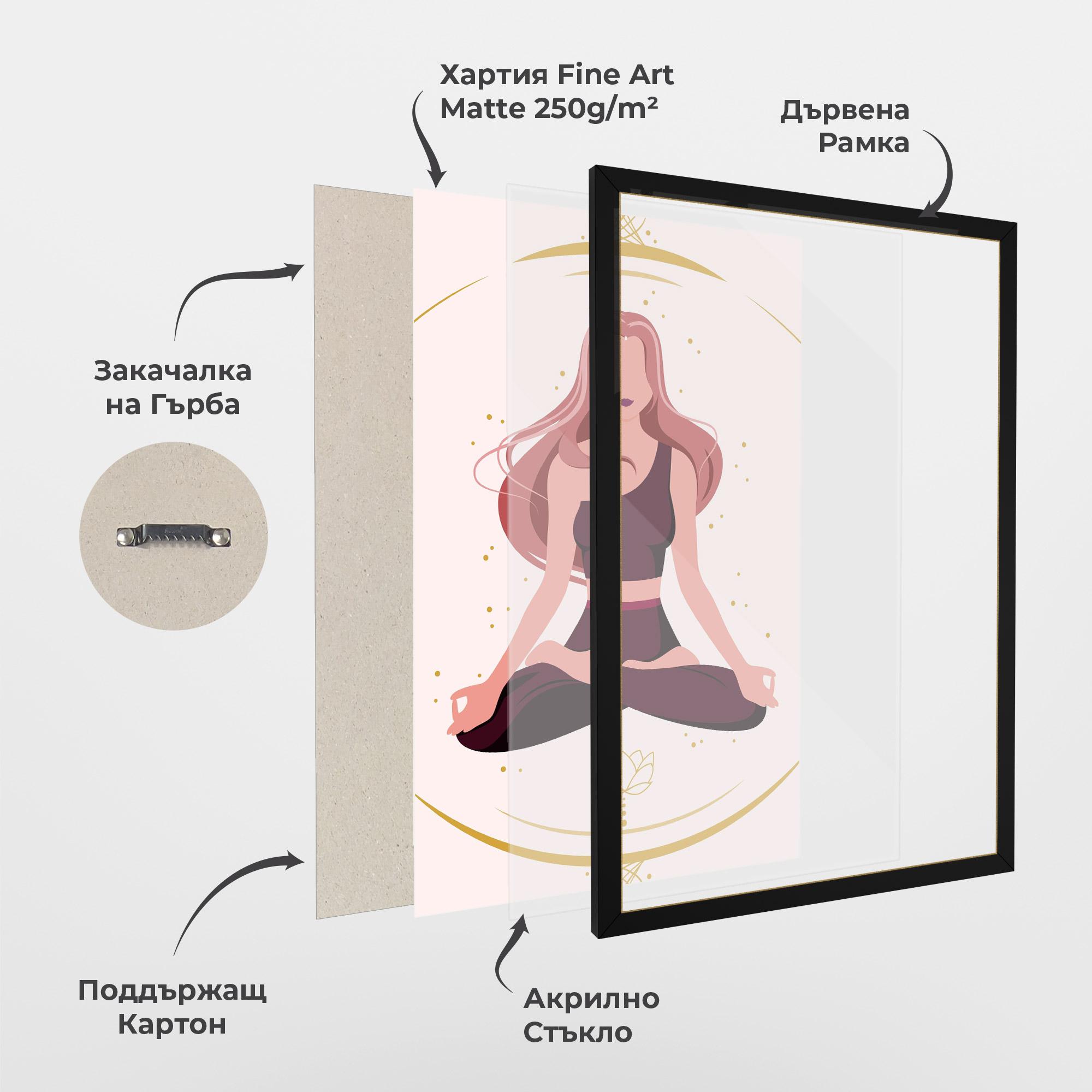 Рамкиран постер Pretty Yoga Girl mockup 1