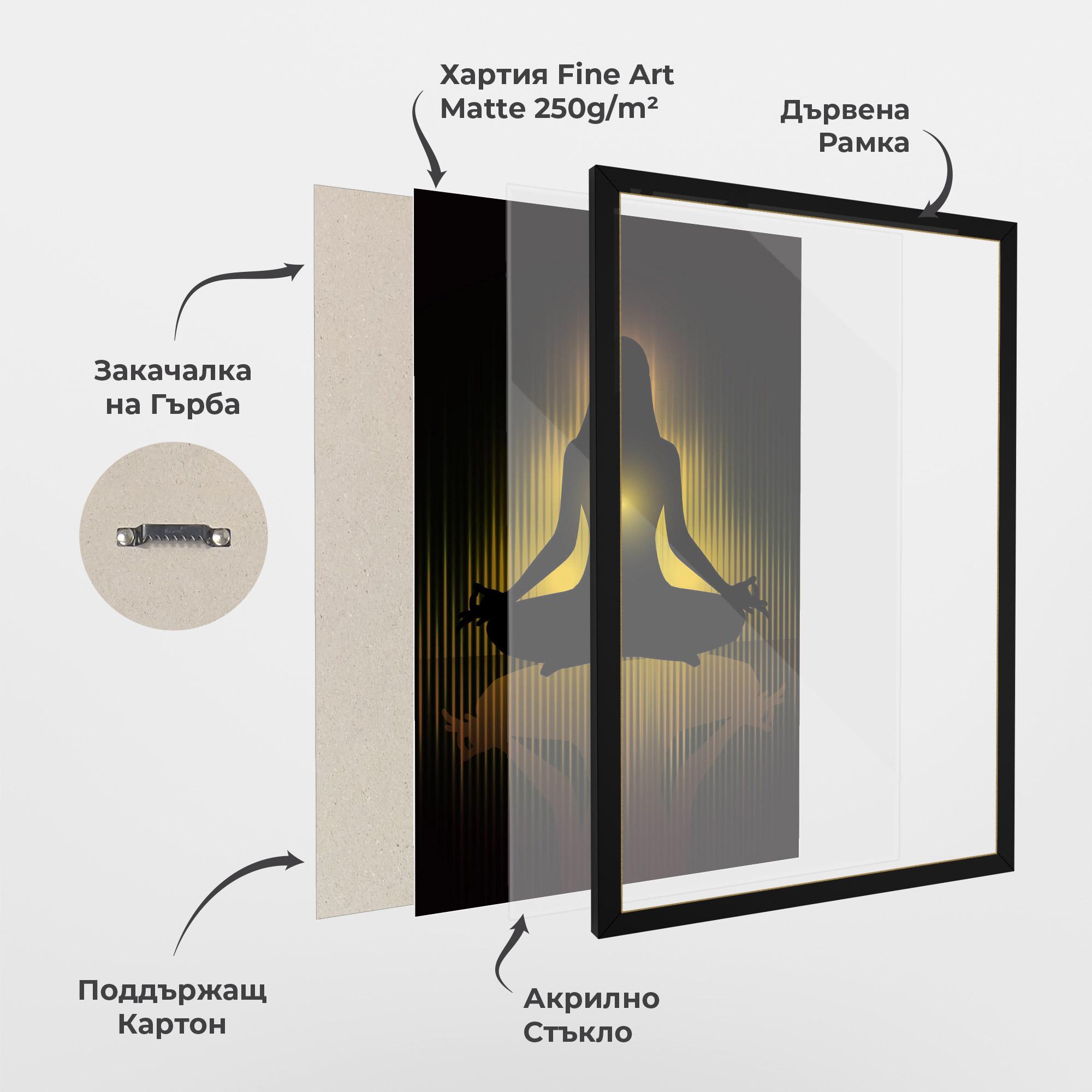 Рамкиран постер Yellow Light Yoga mockup 1