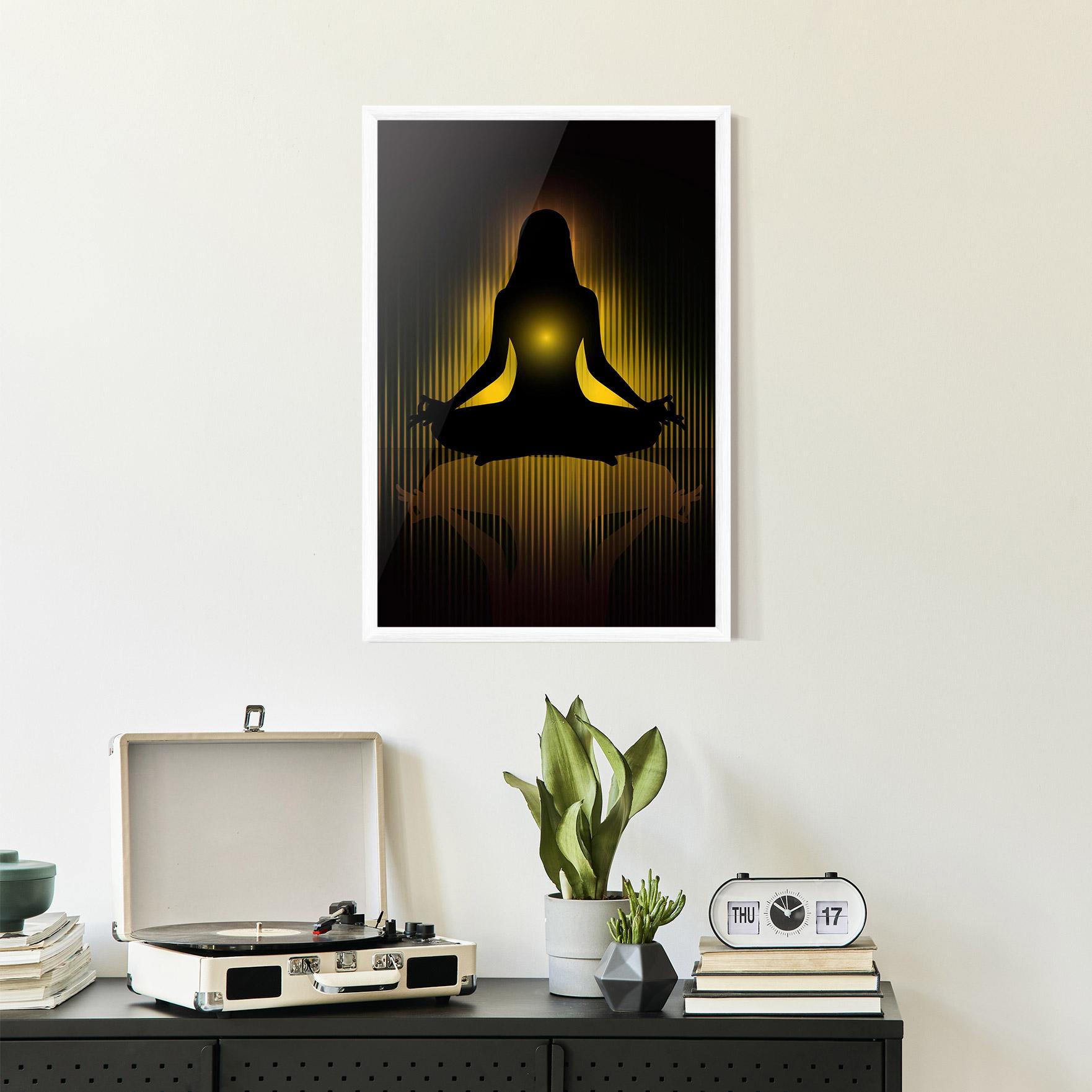 Рамкиран постер Yellow Light Yoga mockup 2