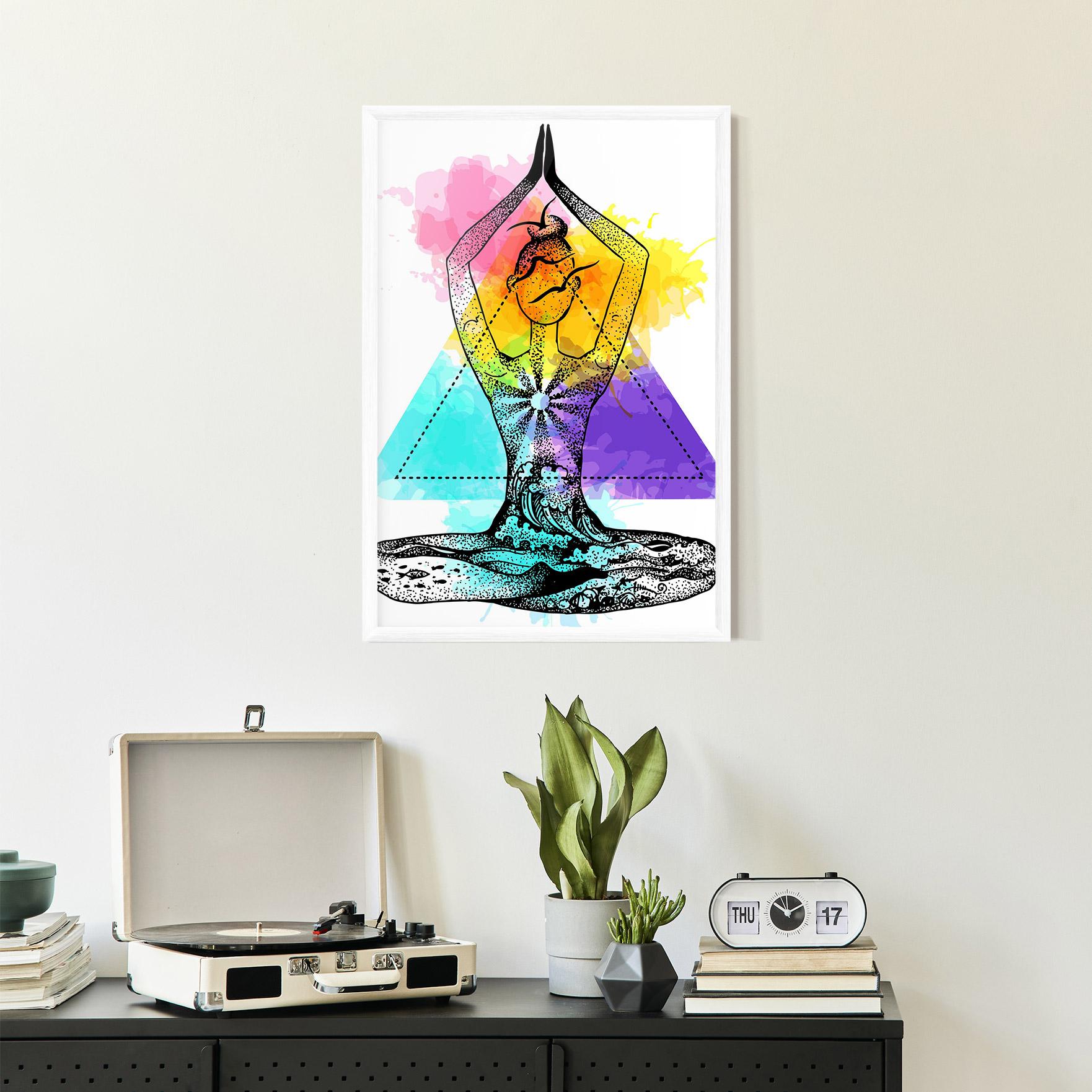 Рамкиран постер Yoga Triangle mockup 2