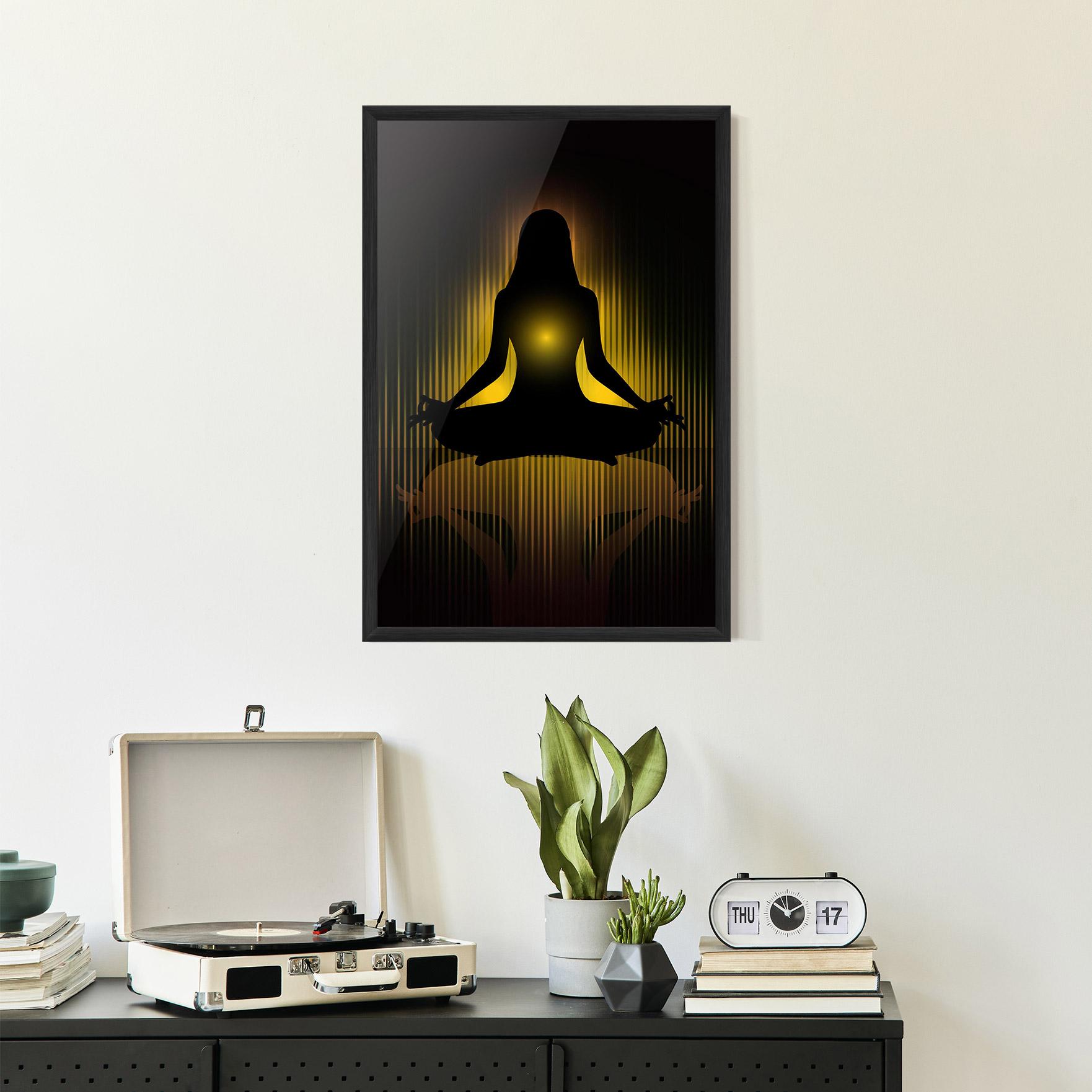 Рамкиран постер Yellow Light Yoga mockup 2