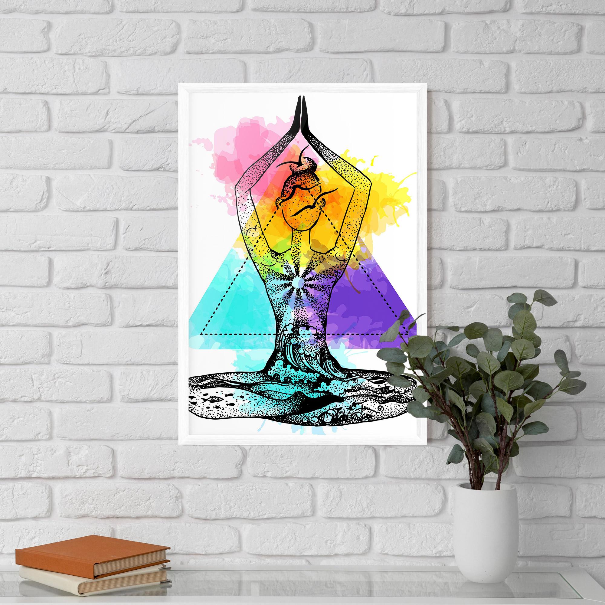 Рамкиран постер Yoga Triangle mockup 5