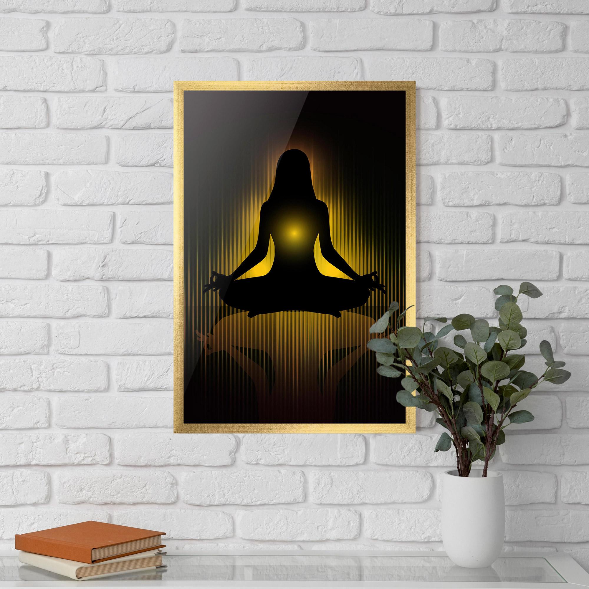 Рамкиран постер Yellow Light Yoga mockup 5