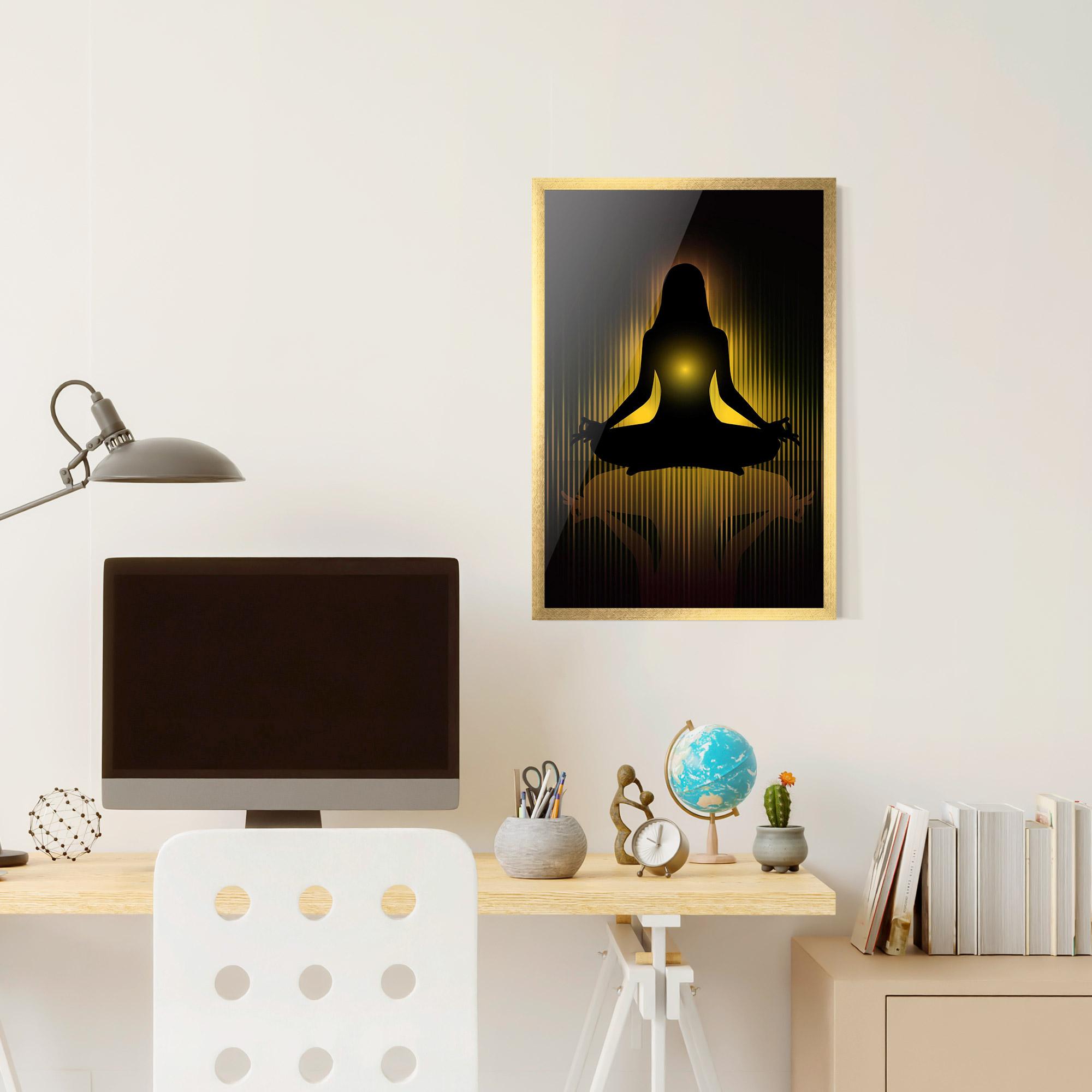 Рамкиран постер Yellow Light Yoga mockup 6