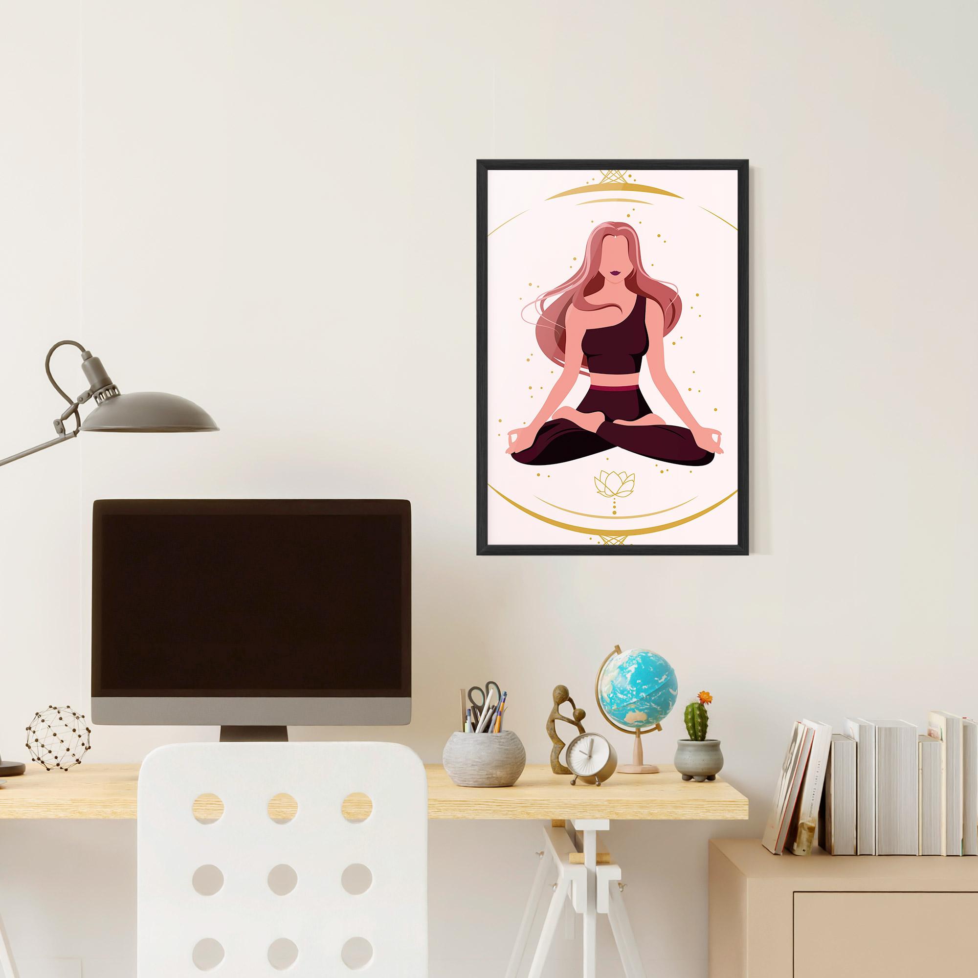 Рамкиран постер Pretty Yoga Girl mockup 6