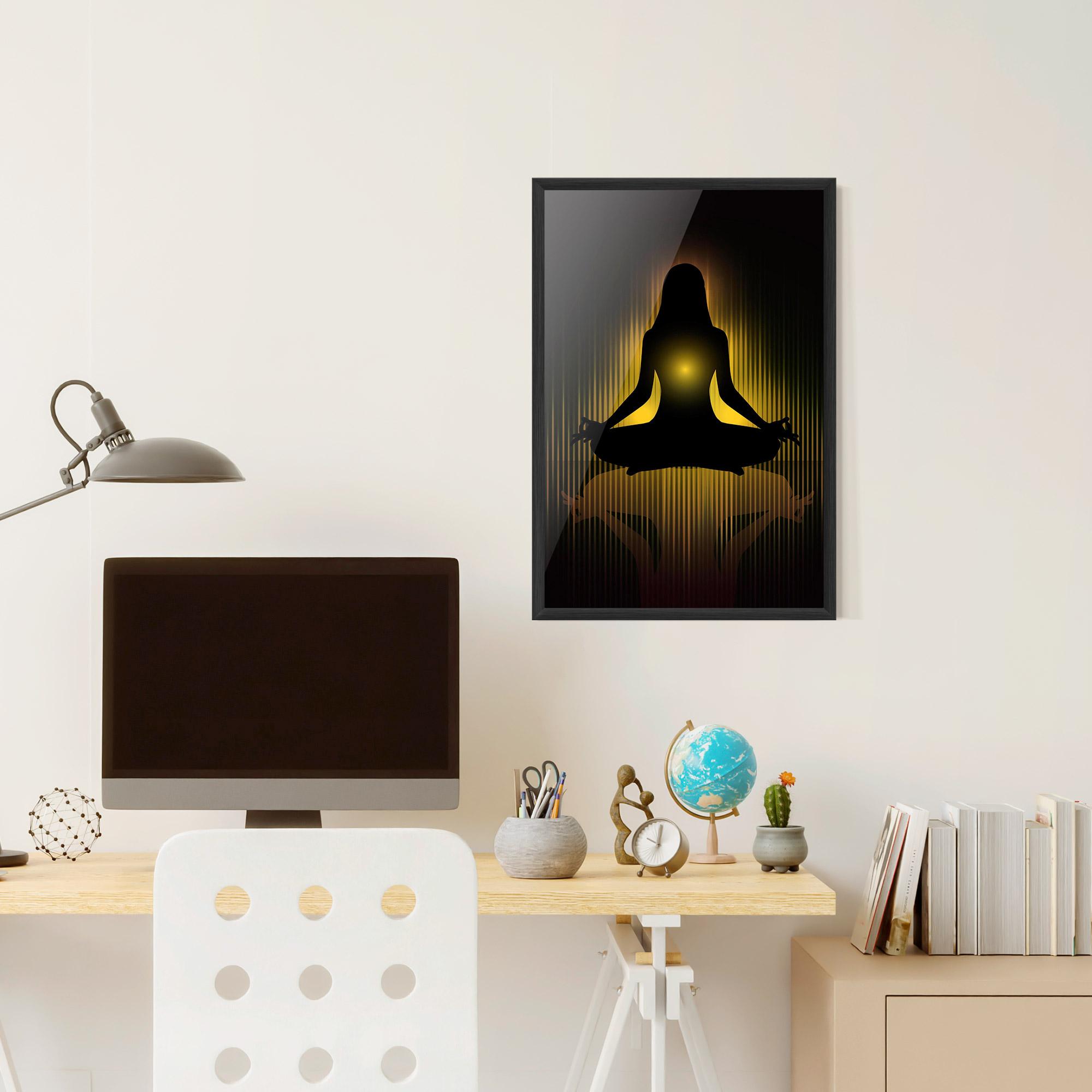 Рамкиран постер Yellow Light Yoga mockup 6