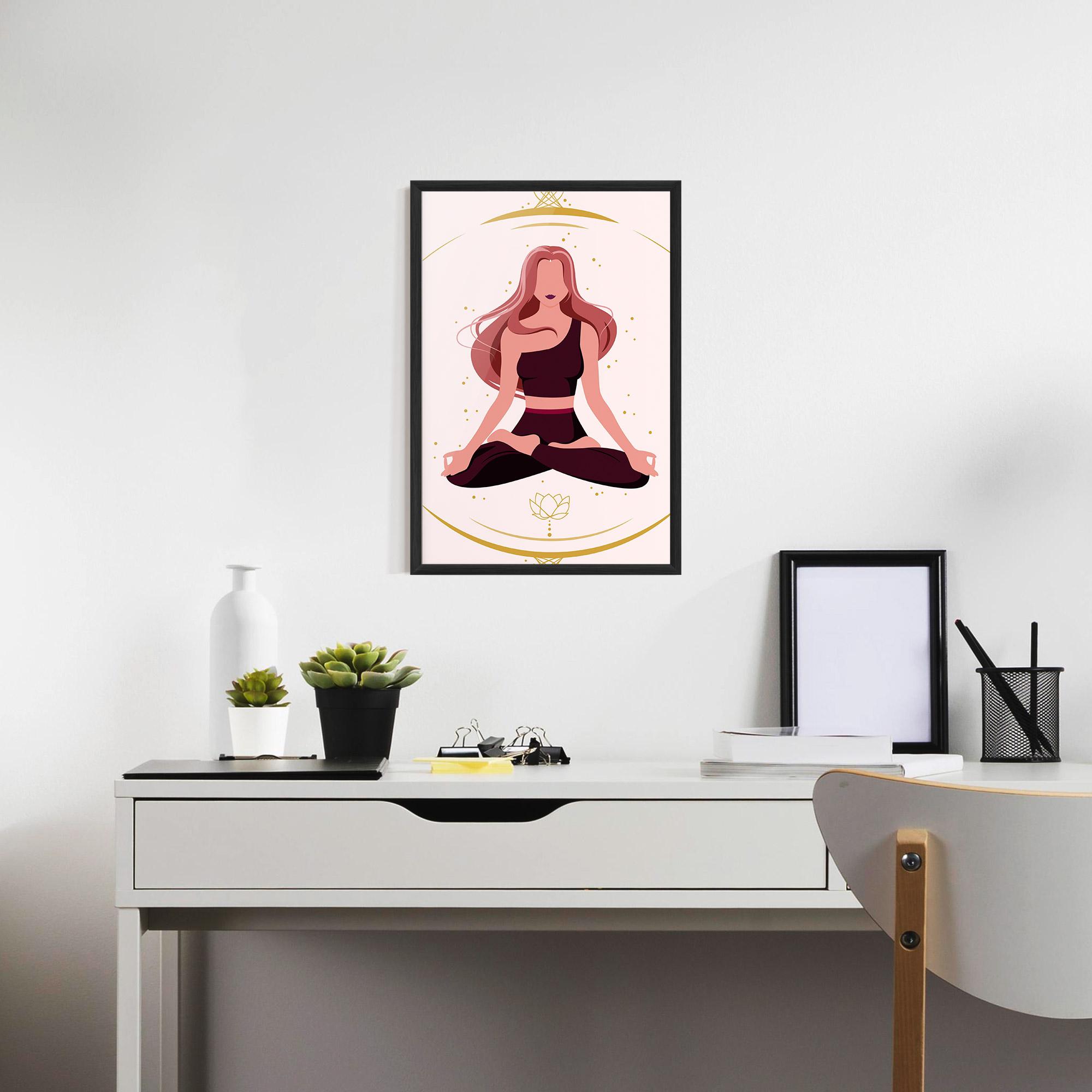 Рамкиран постер Pretty Yoga Girl mockup 7