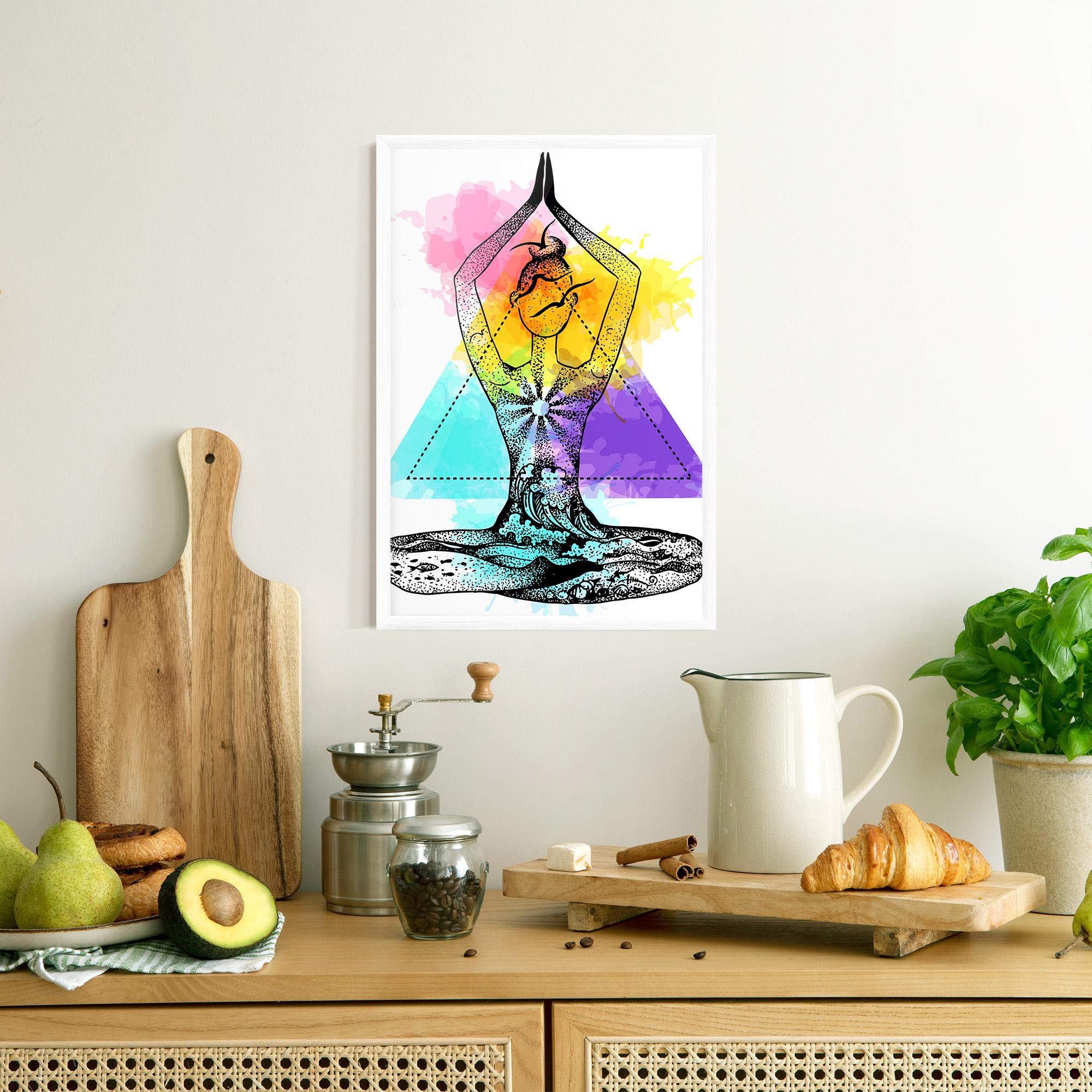 Рамкиран постер Yoga Triangle mockup 8