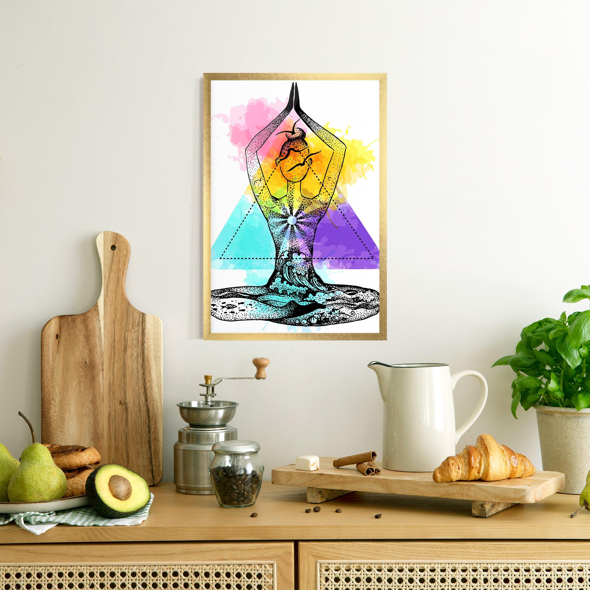 Рамкиран постер Yoga Triangle mockup 8