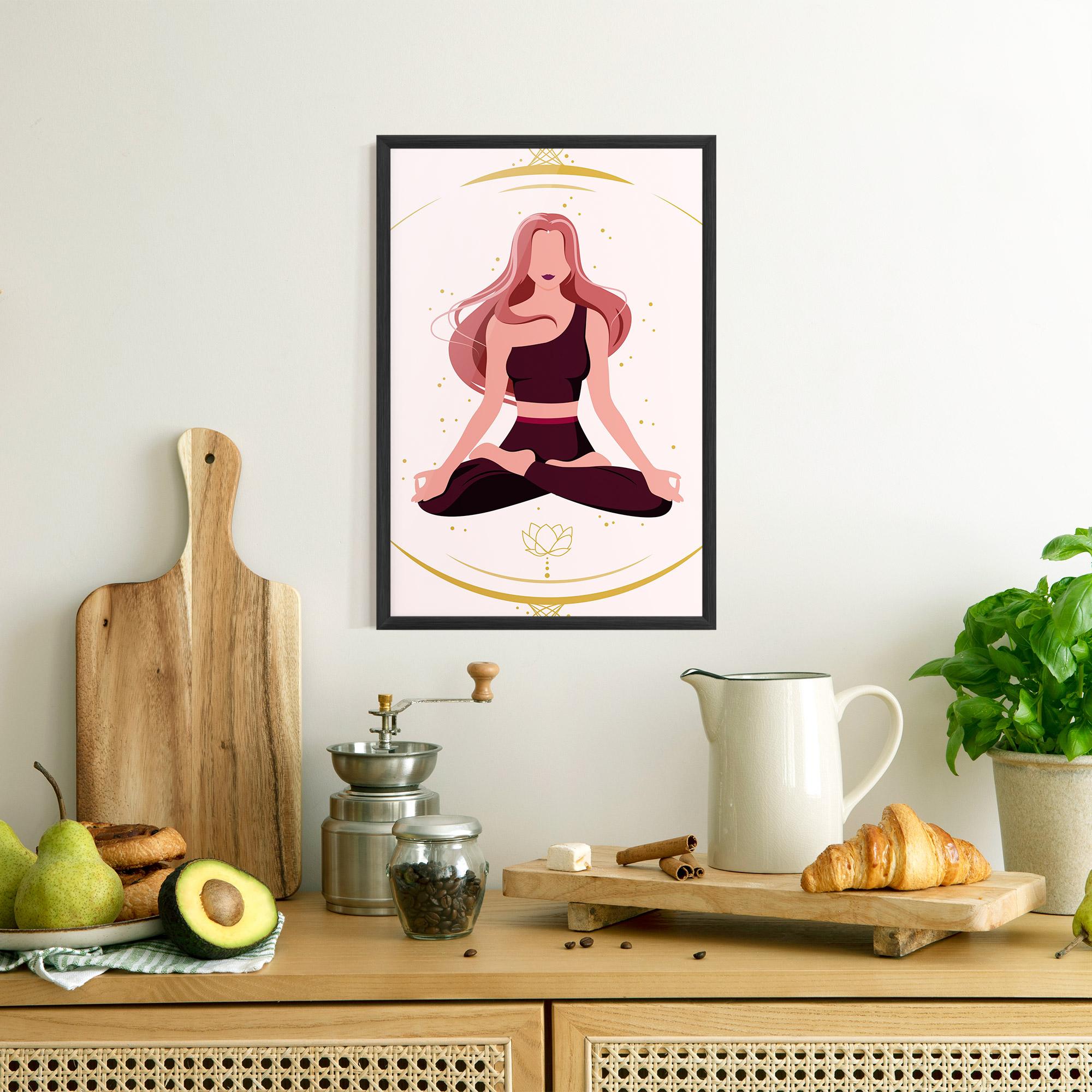 Рамкиран постер Pretty Yoga Girl mockup 8
