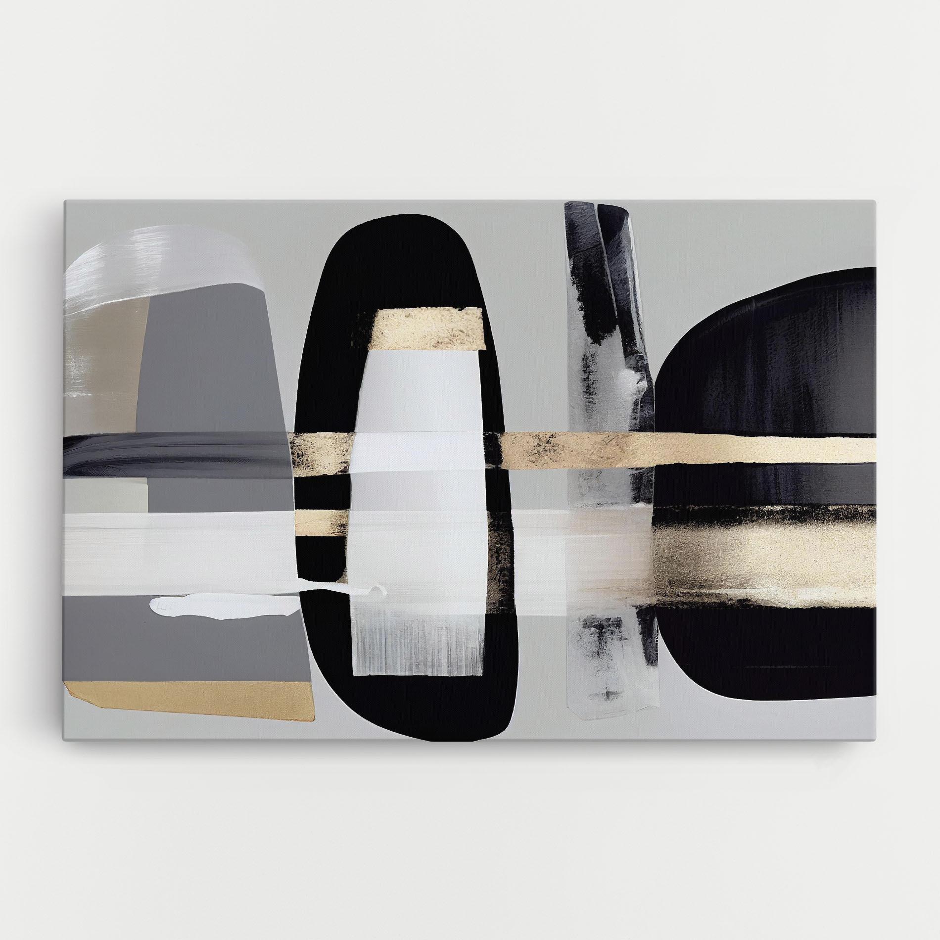 Картина на платно Abstract Gold Painting With Black mockup 0