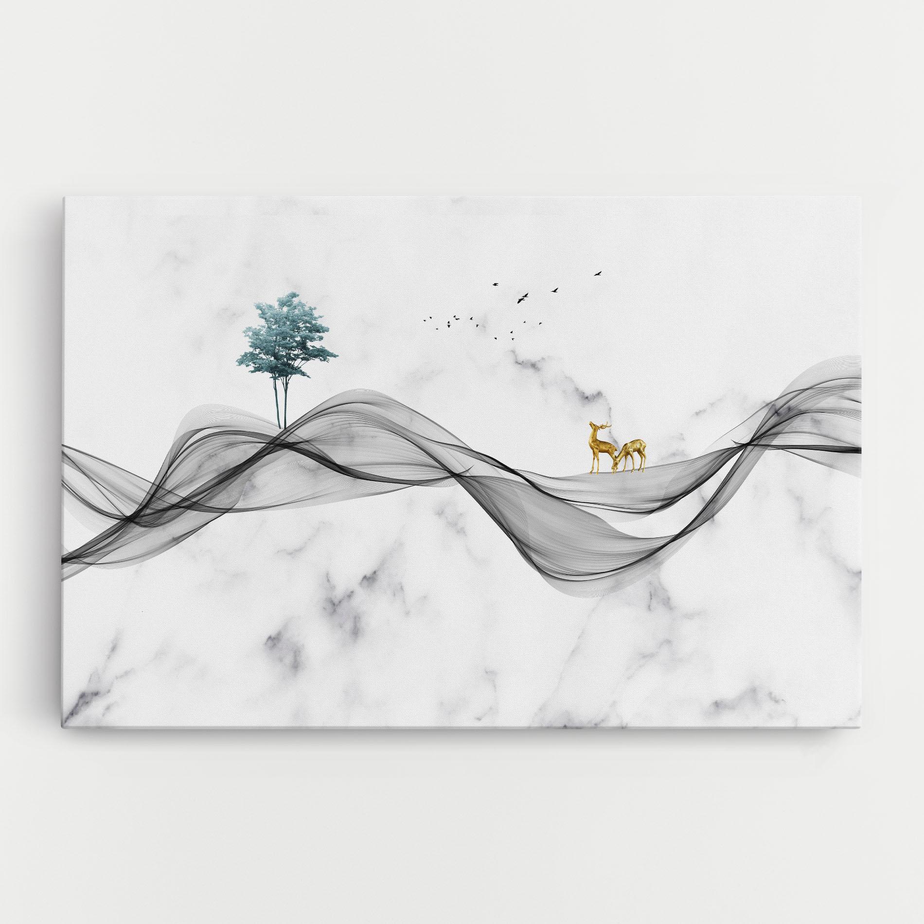 Картина на платно Abstract Golden Landscape 1 mockup 0